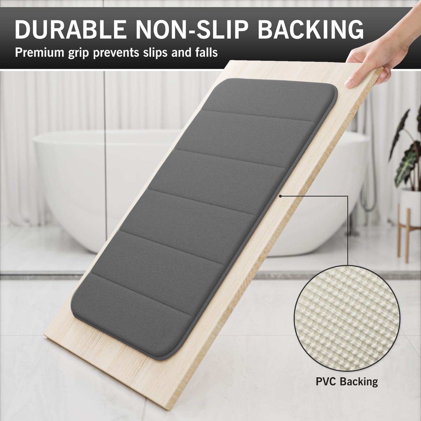Bathroom Rugs Set 2 Piece Memory Foam Bath Rugs Non-Slip Bath Mat,Washable Room Mats,Absorbent Shaggy Rugs Super Soft Kitchen Mats, Batroom Carpets for Bathroom,Tub,Shower Home Decor