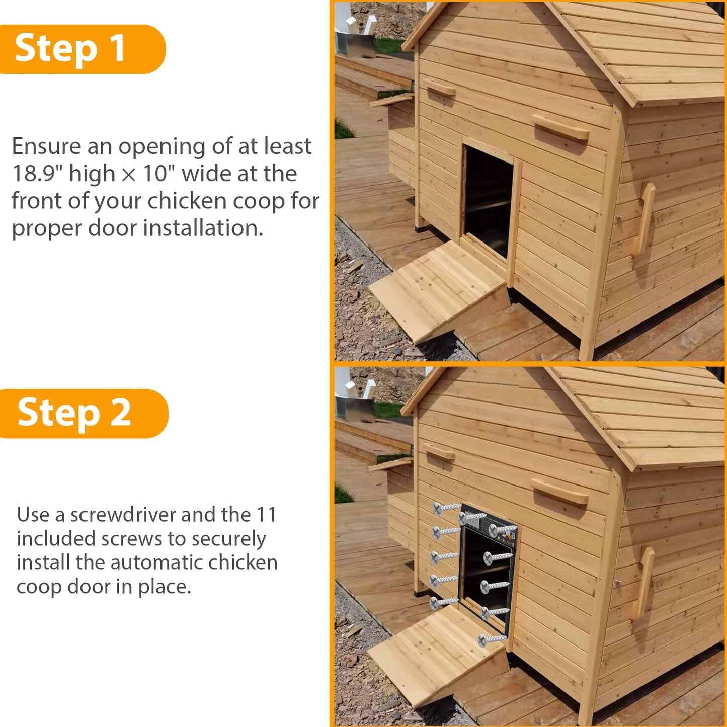 VUEBEE Automatic Chicken Coop Door Solar Powered with Timer & Light Sensor, Motion Sensor, LCD Display & Remote Control, Weatherproof Chicken Door for Chicken, Ducks, Rabbits (13.4"x10" Opening)