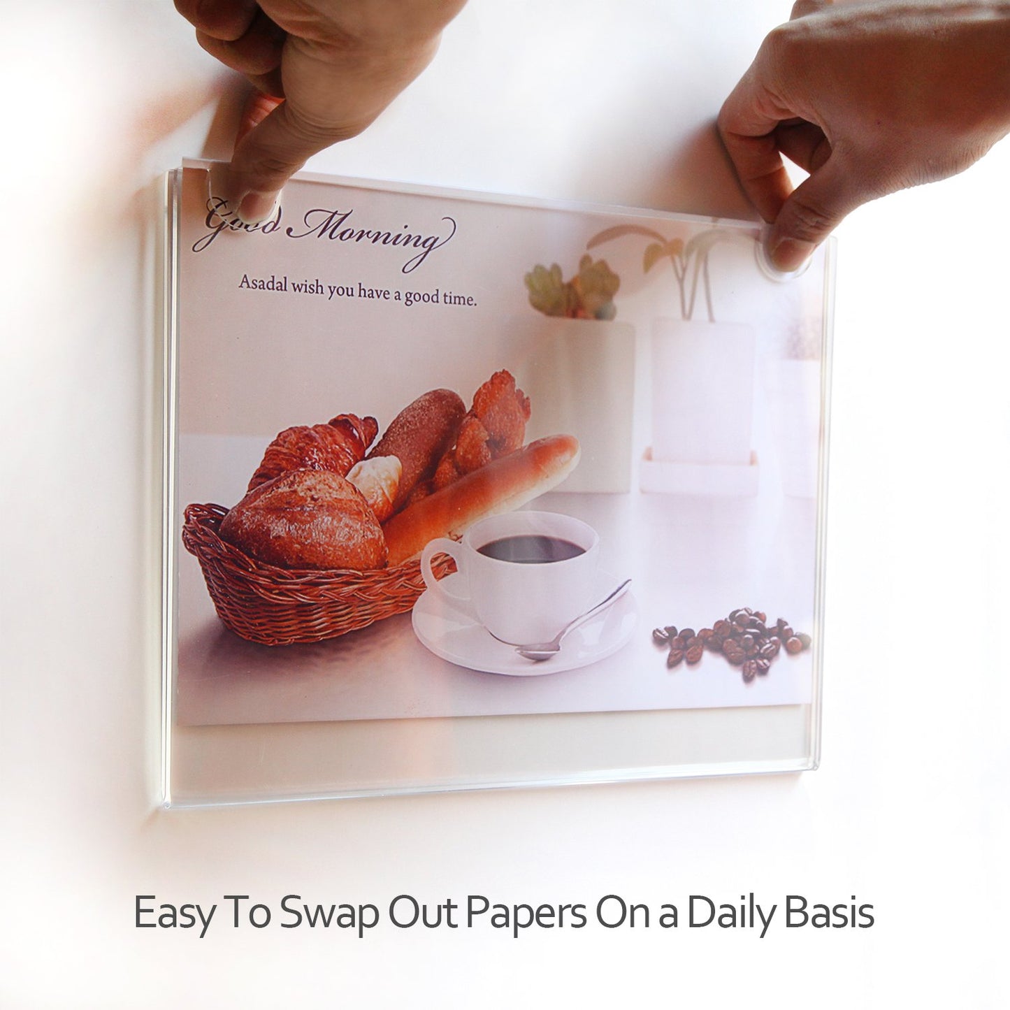 NIUBEE Acrylic Sign Holder 8.5x11 Horizontal,Clear Plastic Picture Frames for Paper, Bonus with 3M Tape and Mounting Screws(10 Pack)