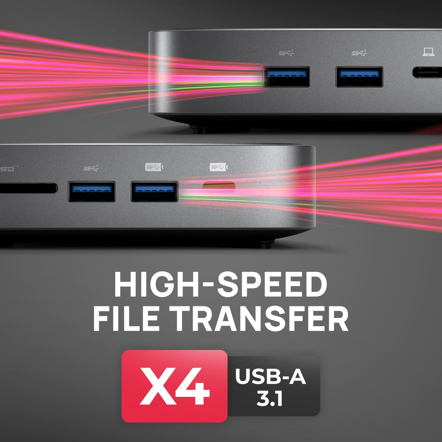 Brydge Stone CORE Powered Charging Docking Station – 10 Ports, 100W PD, Dual Monitor Docking Station, 4K60Hz, 8K HDMI, SD 4.0, USB-A & USB-C, Ethernet – Windows & MacOS Compatible Laptop