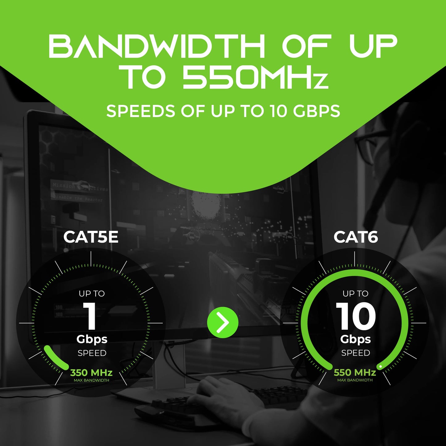 GearIT 10-Pack Cat6 Patch Cable 15 Feet Cat 6 Ethernet Cable Snagless Flexible Soft Tab - Preimum Series - Blue