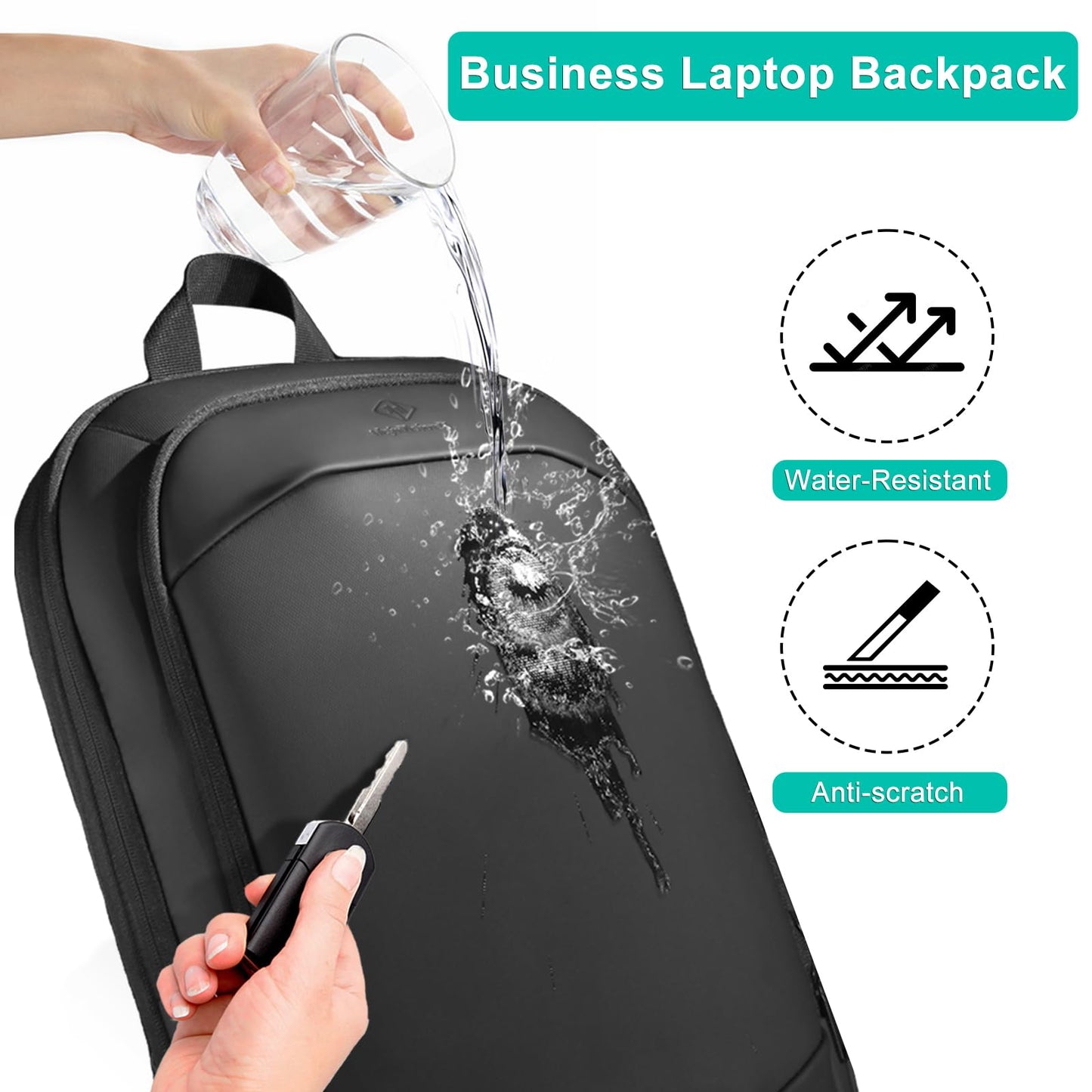Business Backpack for Men 17 Inch,Slim & Expandable Waterproof Travel Laptop Backpack with USB Charger Port,Anti-Theft Lightweight Large Work Computer Bag,College Laptop Backpacks Gifts for Men Women