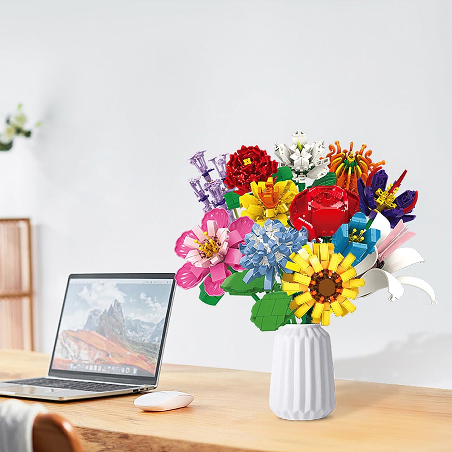 SIENON Flower Bouquet Building Set-1009 PCS 12 Kinds of Flowers Botanical Collection, Building Blocks Flower Brick Toys Creative Project for Home Room Décor Valentines’ Day Christmas Birthday