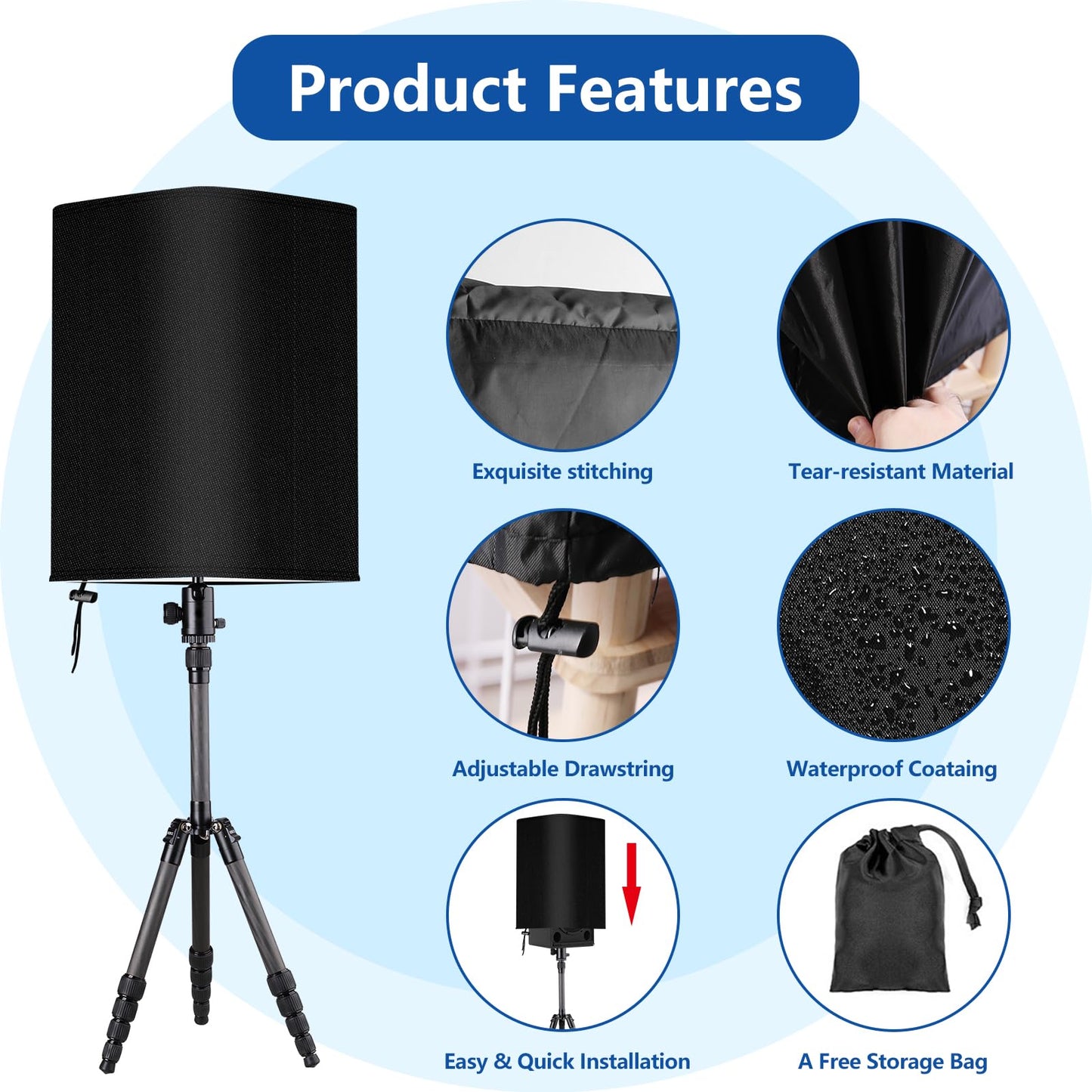 15 inch Outdoor Speaker Covers, 2 Pack Weatherproof Speaker Cover for PA DJ Powered Speakers - 600D Thick Oxford Fabric Waterproof UV Protection Dustproof