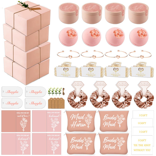CITYCHALET 36 Pcs Bridesmaid Gifts Set of 4 Pink