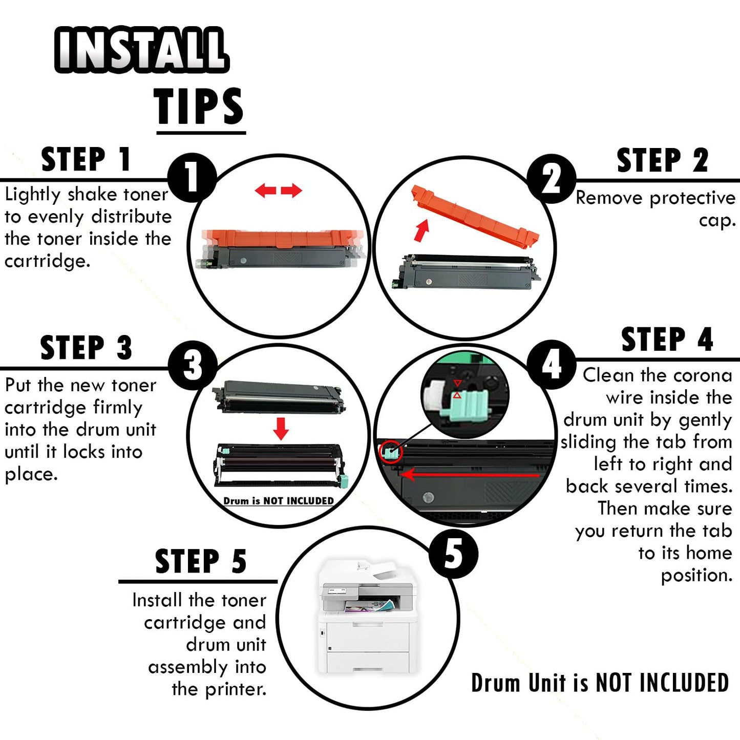 5 Inkfirst TN229XL TN229 Toner Cartridges Compatible Replacement for Brother MFC-L3720CDW MFC-L3765CDW MFC-L3780CDW MFC-L8395CDW HL-L3220CDW HL-L3280CDW HL-L3295CDW HL-L3300CDW HL-L8245CDW (1SET+1BK)