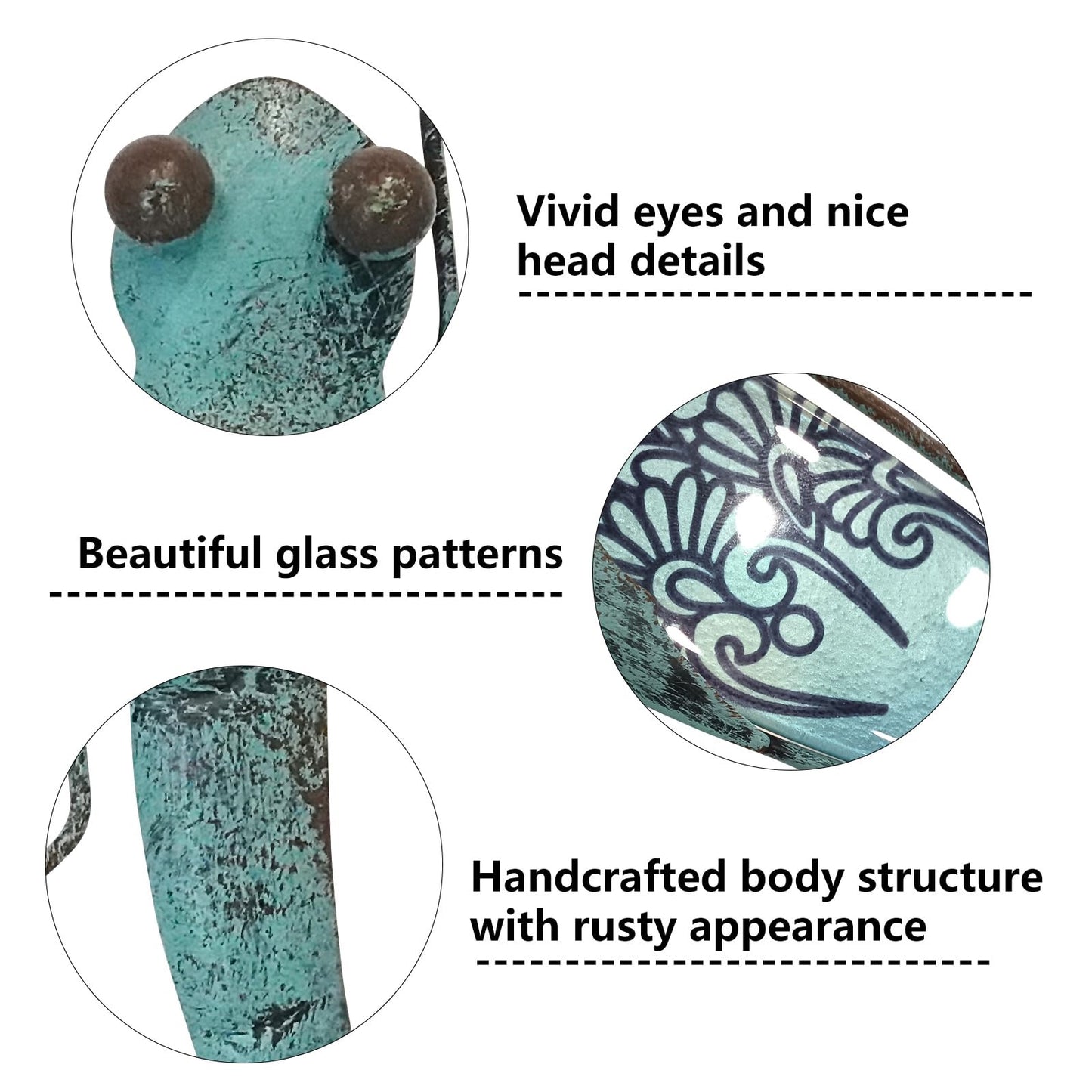 LIFFY Glass Metal Dragonfly Wall Decor a Pair - Outdoor Dragonfly Wall Art - Hanging Metal Dragonfly Decor for Garden and Home Decor - Dragonfly Gifts for Women