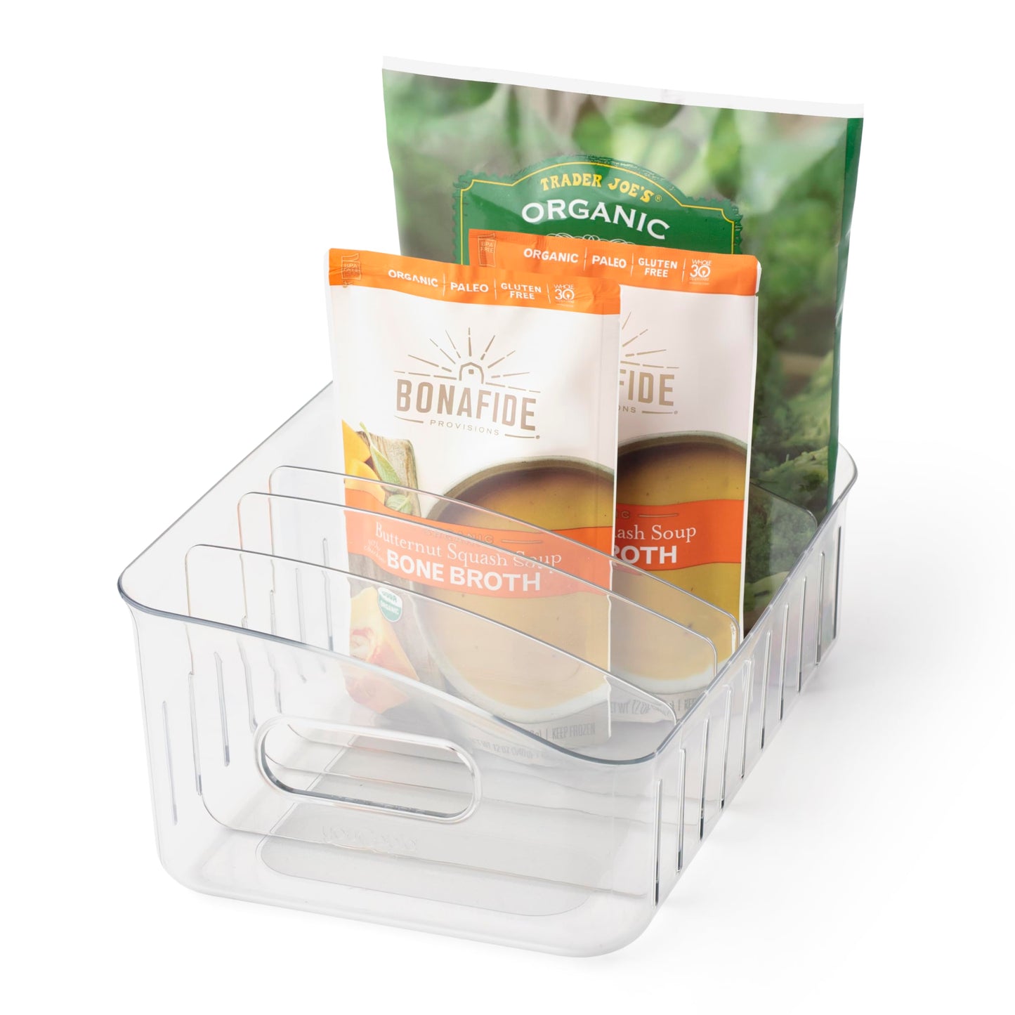 YouCopia FreezeUp Freezer Bin 12", BPA-Free Refrigerator Organizer Bin with Adjustable Divided Compartments for Fridge Organization and Storage