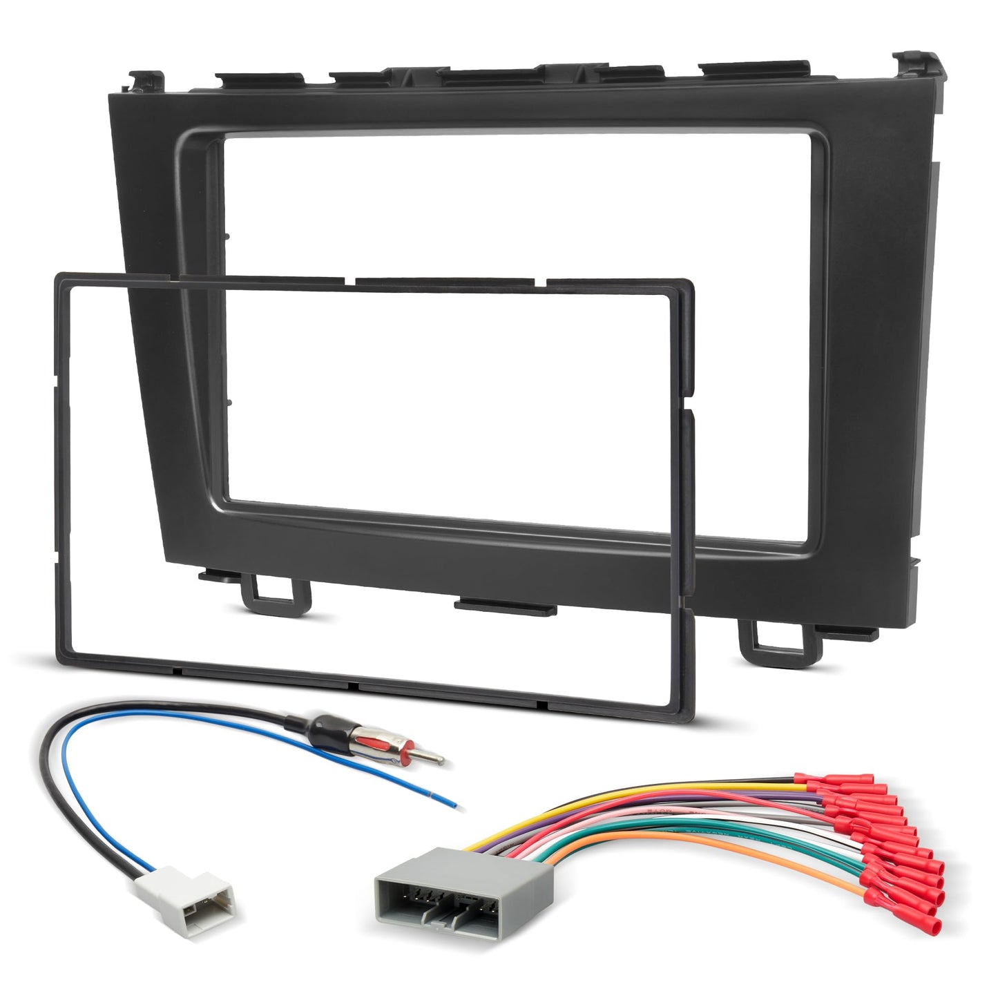 NuIth Double DIN Radio Dash Kit W/Radio Wire Harness for Honda CRV 2007-2011, Stereo Installation Kit for CRV, Double DIN Radio Install Kit for CRV