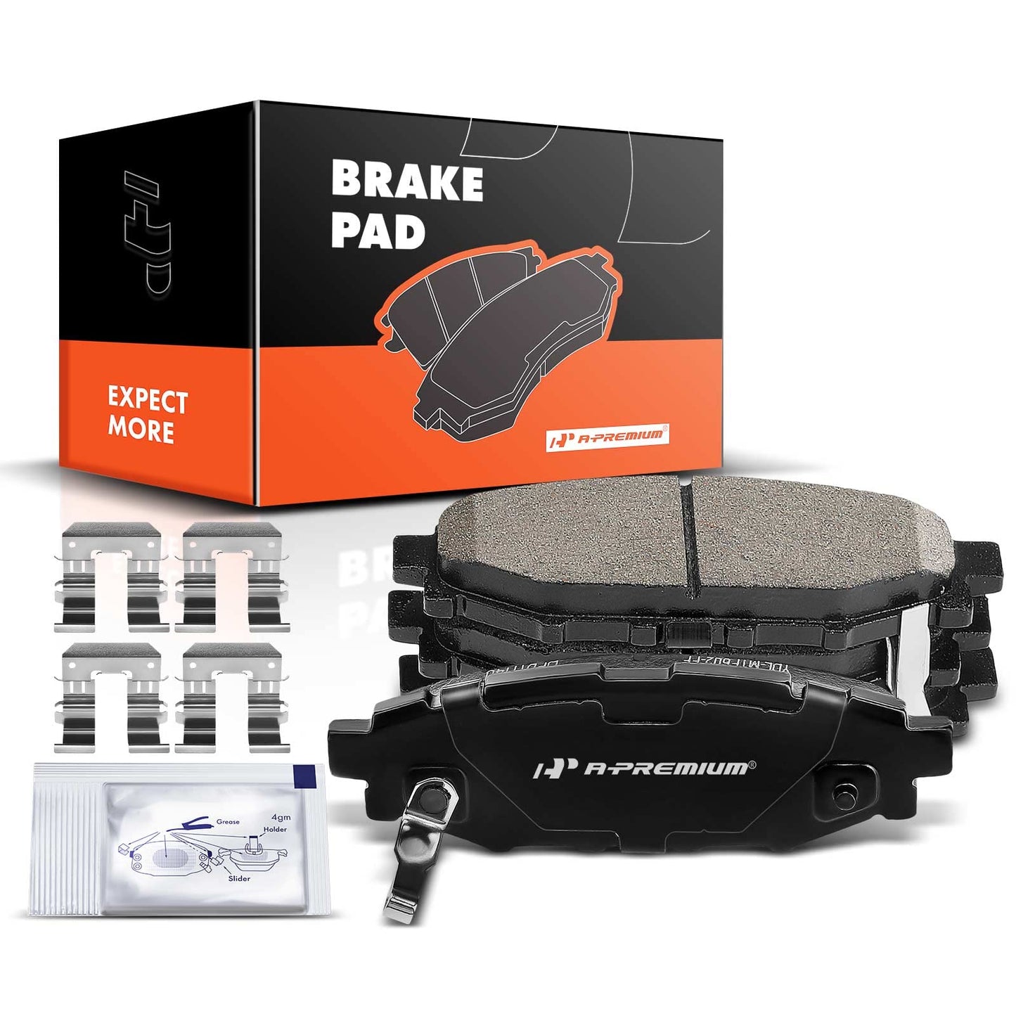 A-Premium Rear Ceramic Disc Brake Pads Set Compatible with Select Scion and Subaru Models - Impreza 2008-2019, Legacy/Outback 2005-2014, WRX 2013-2016, Forester 2009-2018, (XV) Crosstrek, BRZ, FR-S