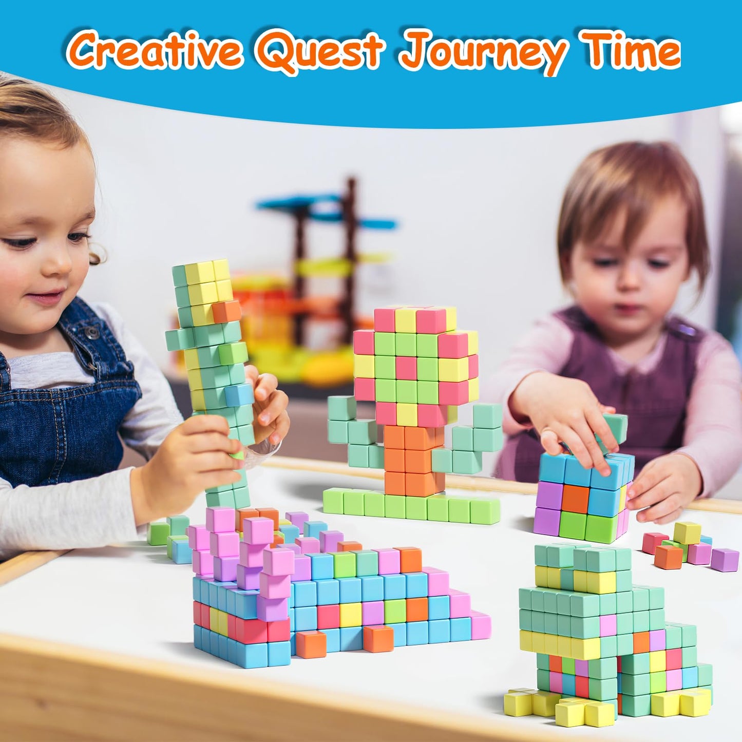 Magnetic Blocks for Toddlers Toys, Large Magnetic Cube Toy for Sensory STEM Education Preschool Magnet Toys for 3 4 5 6 Year Old Boys and Girls, Gifts for Kids Ages 4-8