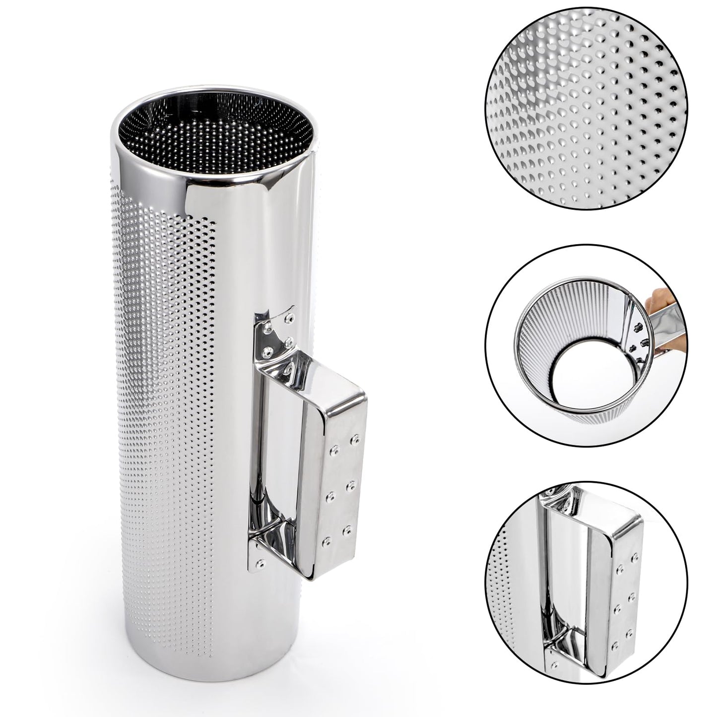Foraineam Stainless Steel Guiro with Scraper, 12" x 4" Professional Latin Hand Percussion Instrument, Band Accompaniment Musical Training Tool Metal Guiro Shaker Instrument