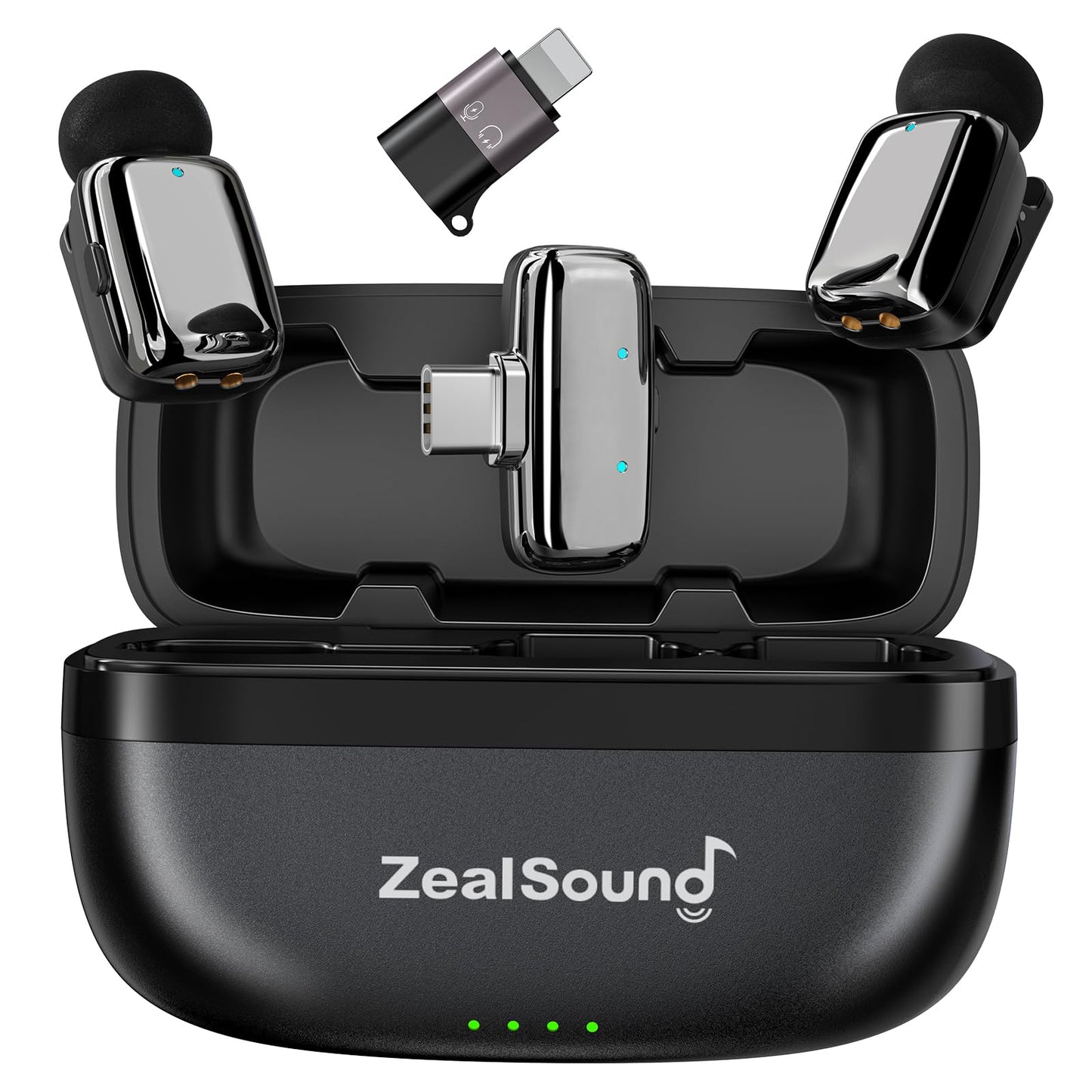 ZealSound Wireless Lavalier Microphone for iPhone/iPad/Android, Mini Microphone with Noise Reduction & 33H Battery, USB-C Plug & Play Clip-on Lapel Mic for Video Recording, Vlogging, YouTube, TikTok