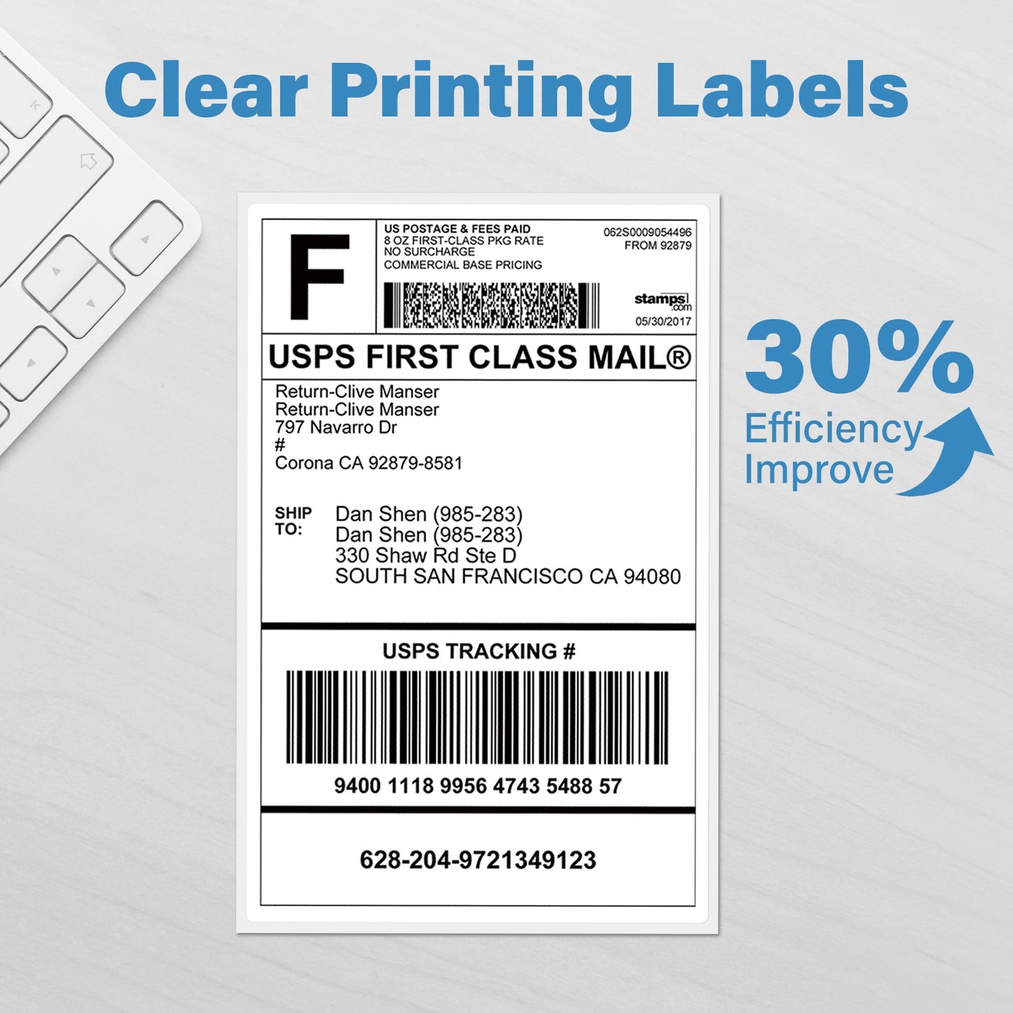 LotFancy 4x6 Direct Thermal Shipping Labels, 1000 Thermal Labels Fanfold with Perforated and Strong Adhesive, White Mailing Label Compatible with Zebra, Rollo Printer