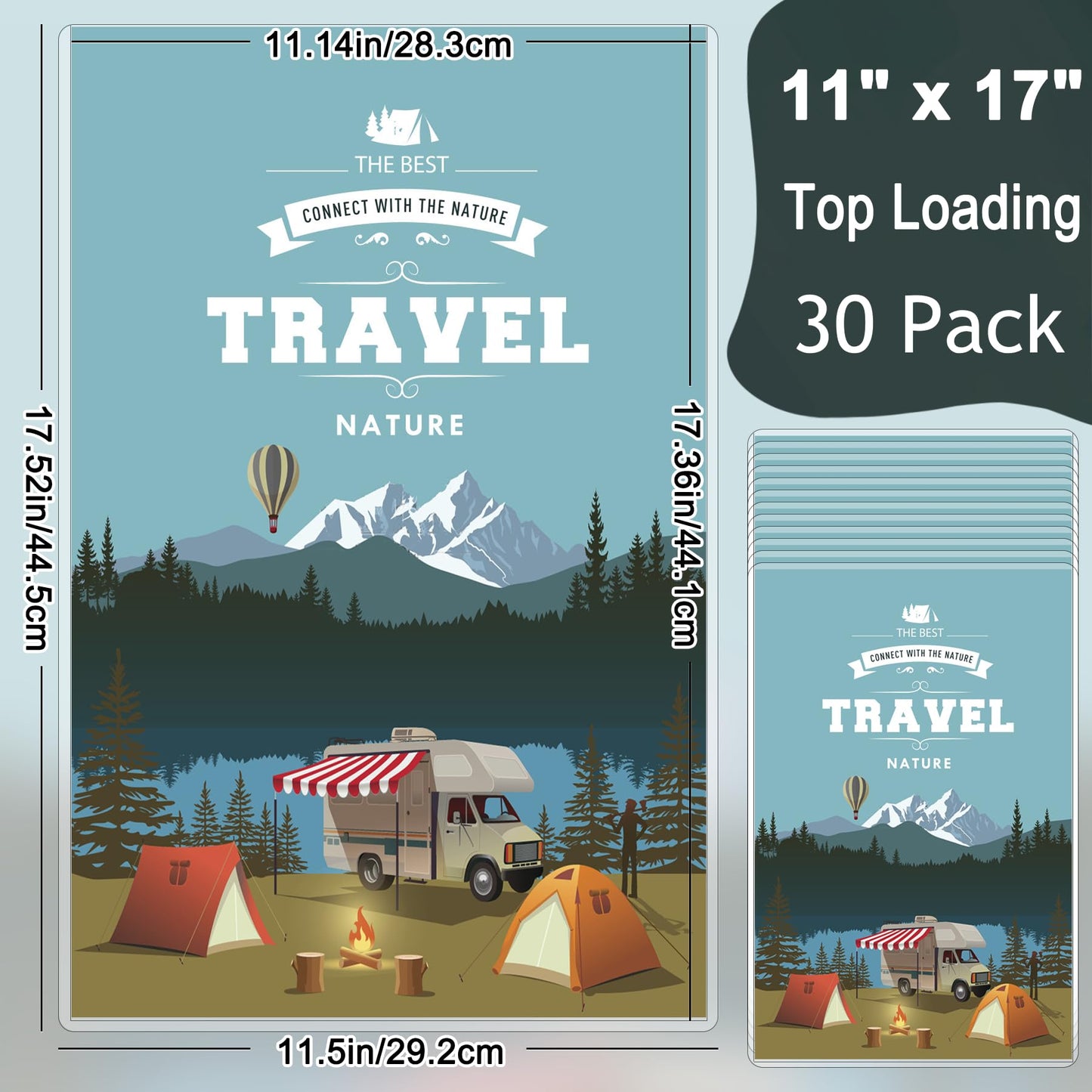AKONEGE 12PCS 11x17 Rigid Print Protectors Hard Plastic Sheet Protectors, Clear Heavy Duty Top Loading Menu Holder Poster Sleeves Page Protectors Frames Holder for Magazine Photo Paper Poster Prints