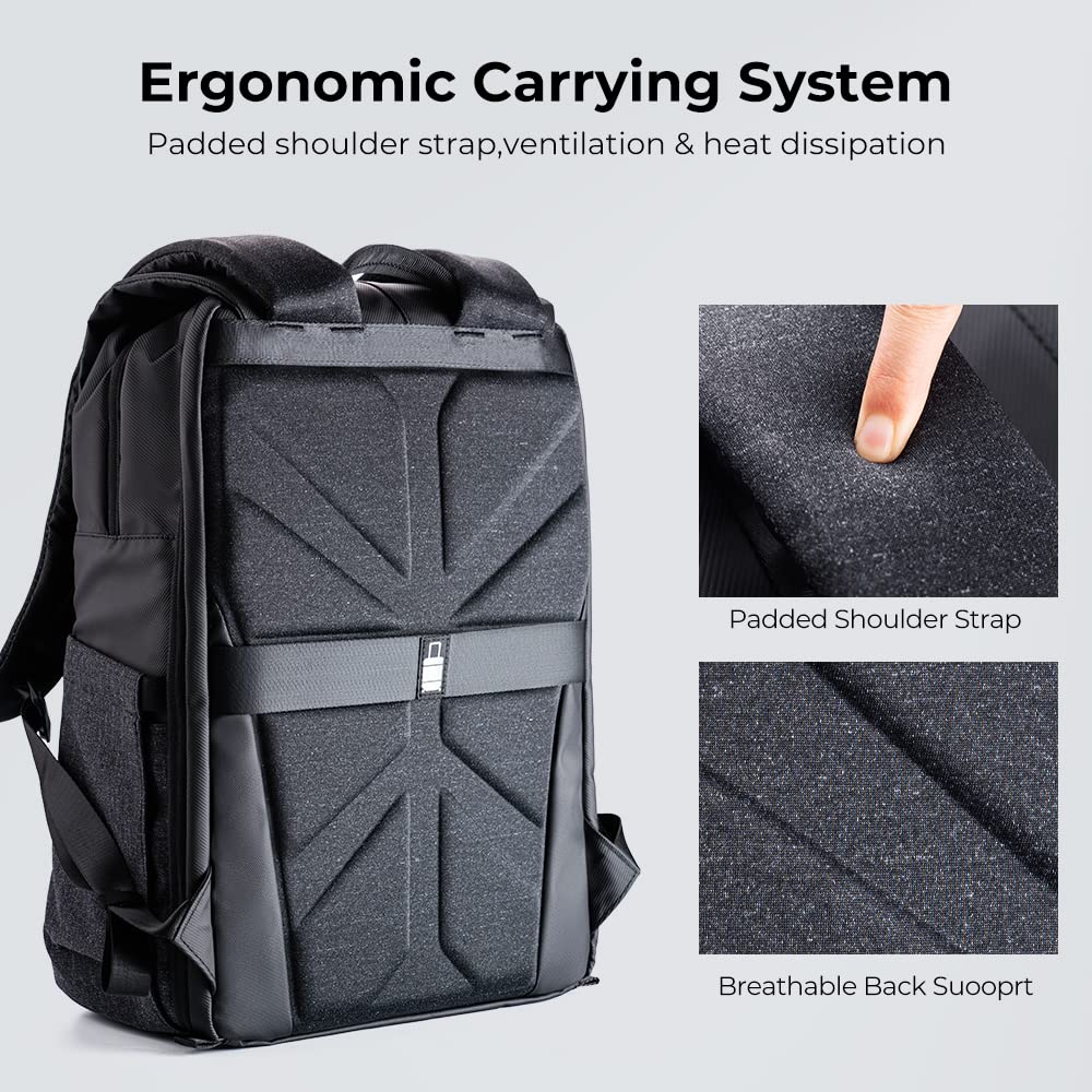 K&F Concept Camera Backpack, Camera Bags for Photographers Large Capacity Camera Case with Raincover,15-15.6 Inch Laptop Compartment Compatible for Canon/Nikon/Sony/DJI Mavic Drone(Beta Backpack 20L)