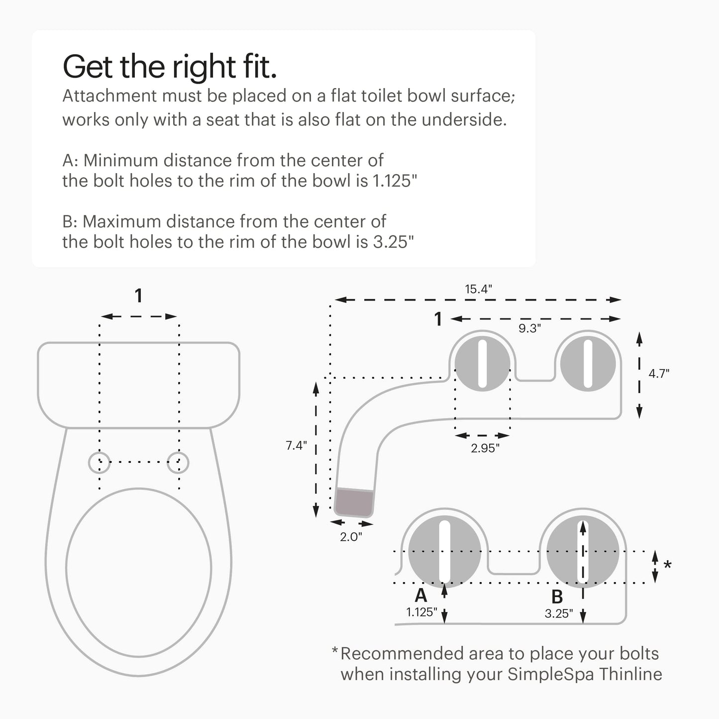 Brondell Bidet - Thinline SimpleSpa SS-150 Fresh Water Spray Non-Electric Bidet Toilet Attachment in White with Self Cleaning Nozzle