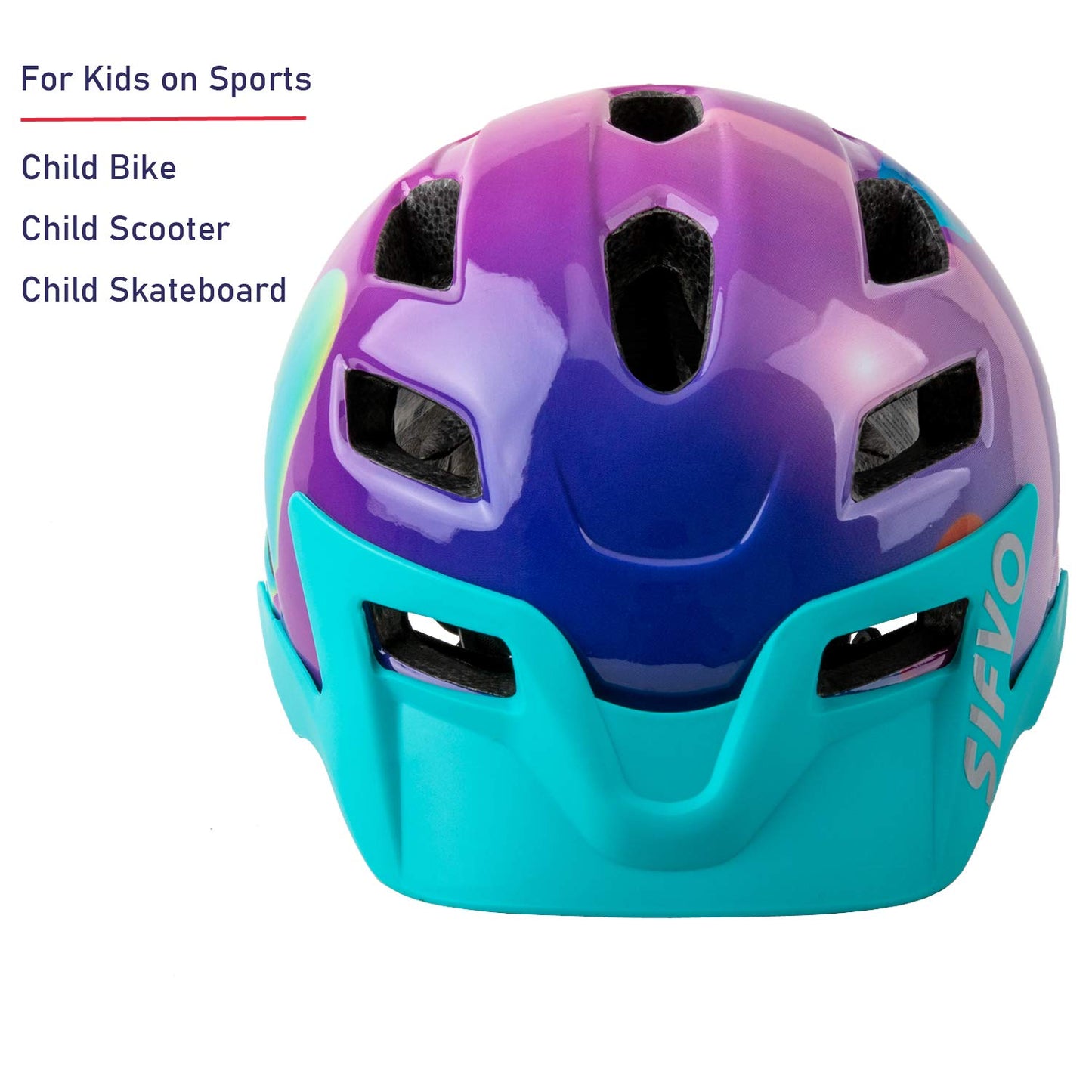 SIFVO Kids Bike Helmet for Boys and Girls 5-14, Multi-Sport Safe and Comfortable With Removable Visor (50-57cm)