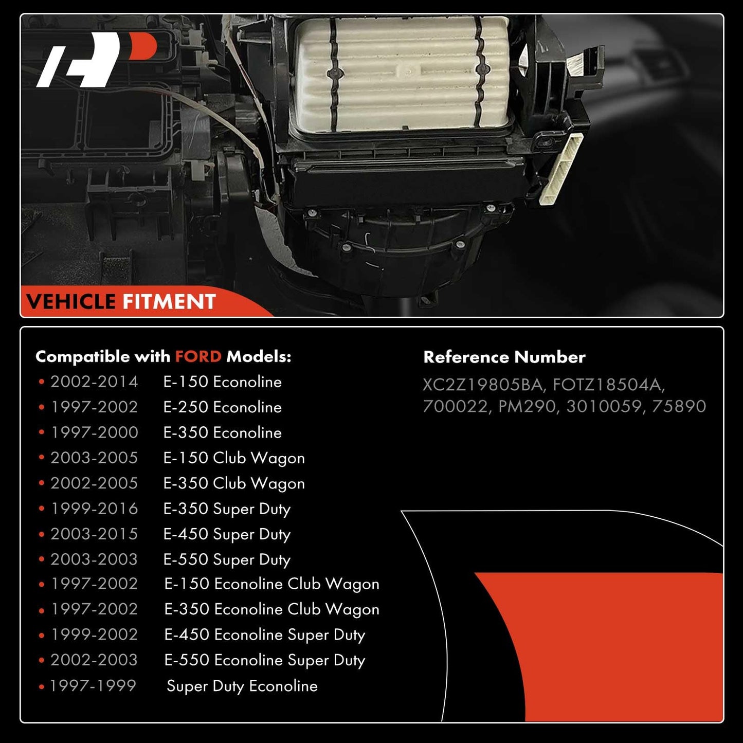 A-Premium HVAC Heater Blower Motor with Fan Cage Compatible with Ford Vehicles - E-150, E-250, E-150/E-250/E-350 Econoline, E-150 E-350 Club Wagon, E-350 E-450 E-550 Super Duty