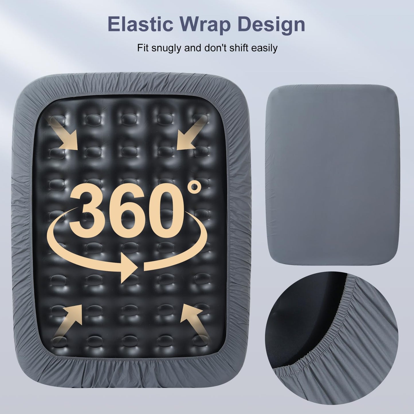 Lewondr Extra Deep Pocket Queen Sheet for Air Mattress, Queen Sheets Deep Pocket Bed Sheet with All-Round Rubber Band, Fit with 13-21 in, Bed Sheet
