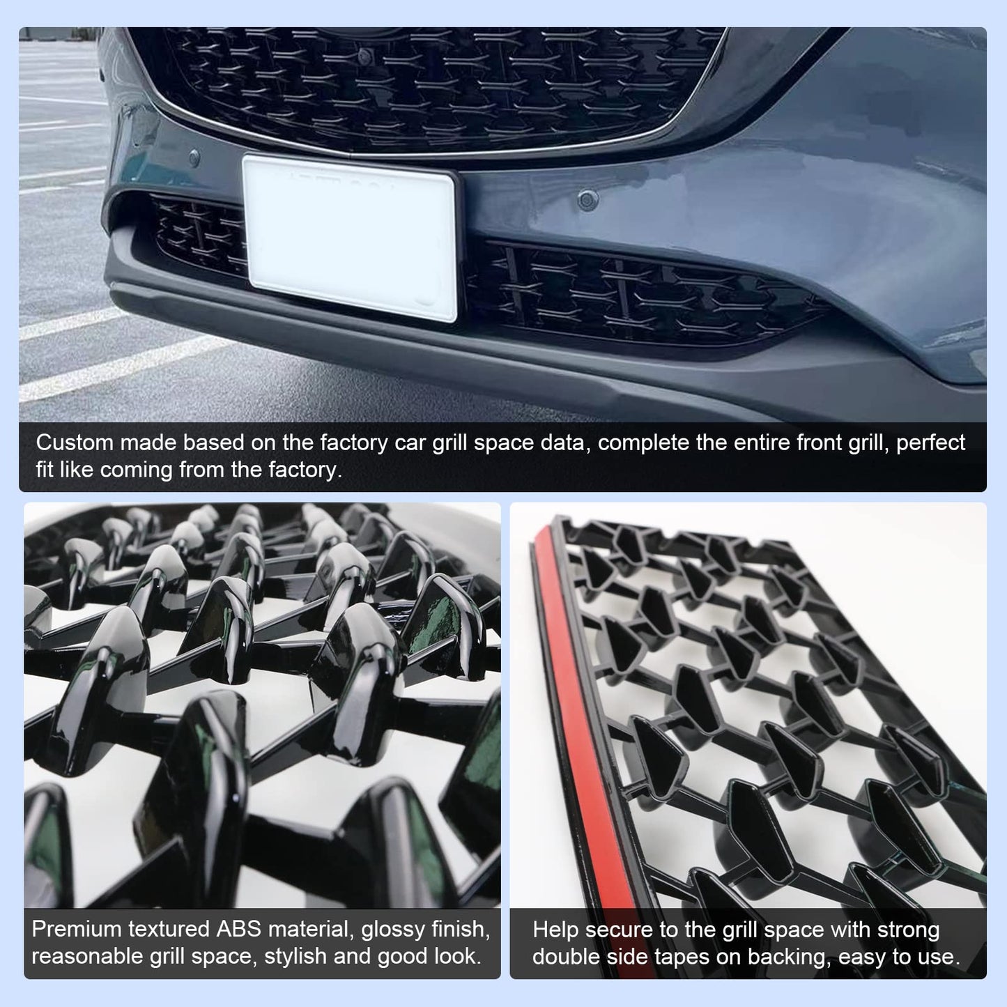 CDEFG 2026 2025 CX-5 Front Grill Mesh Inserts Trims Grille Guard Compatible With 2022-2025 2026 Mazda CX-5 Car Exterior Accessories ABS Material (2PCS)