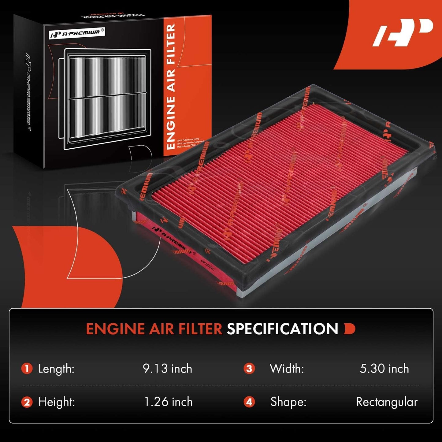 A-Premium 2-PC Engine Air Filter Compatible with Infinit Q50 & Nissan Cube, NV200, Versa, 2007-2021, 3.5L 3.7L, Flexible Panel, Replace# 16546-ED500