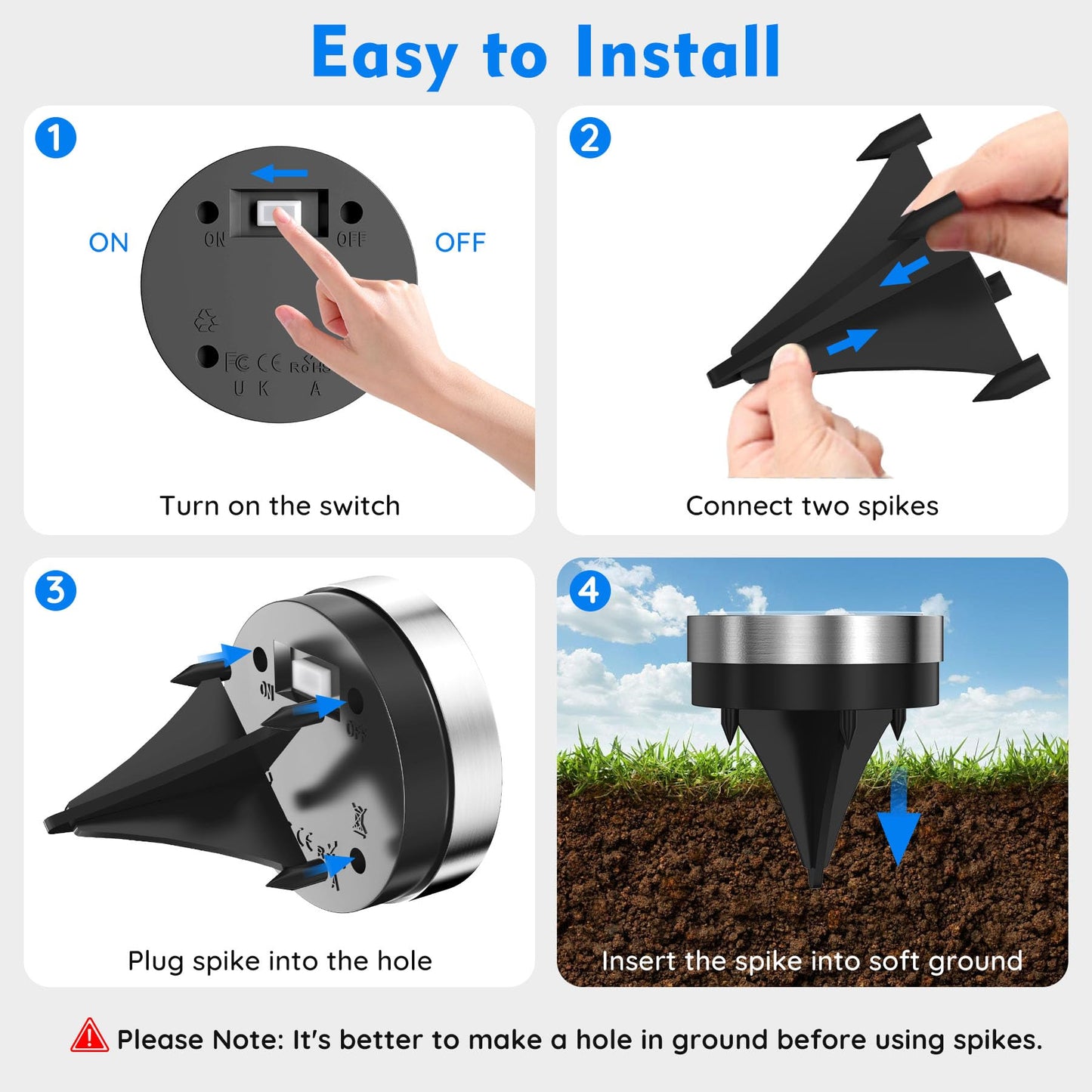 Solar Ground Lights Outdoor, 12 Pack Solar Lights Outdoor Waterproof, Mini Flat Solar-Powered Garden Light, Landscape Lighting for Garden Yard Lawn Pathway Walkway Driveway Backyard Decor, Cold White
