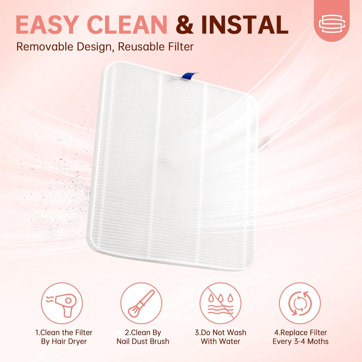 CHRISTINE SHELLY Nail Dust Collector, Rechargeable Dust Collector Nail Tech, Powerful Vacuum Fan Vent Dust Collector Extractor Dust Suction Machine for Acrylic Nails Polishing, Nail Salon&Home, Pink