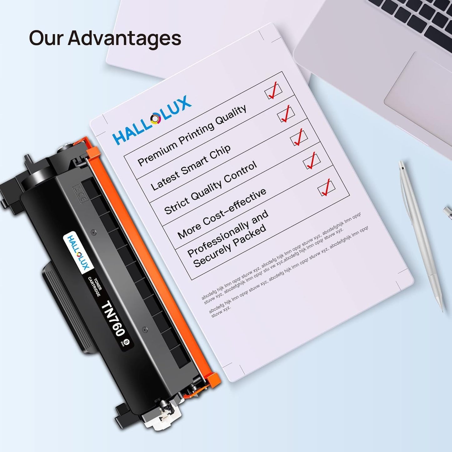 (4 Black) TN760 Toner Cartridge for Brother TN 760 TN730 TN-760 TN-730 Replacement for Brother DCP-l2550DW HL-L2390DW Toner Use for DCP 2550DW MCF L2690DW L2710DW L2750DW HL-L2350DW L2390DW Printer