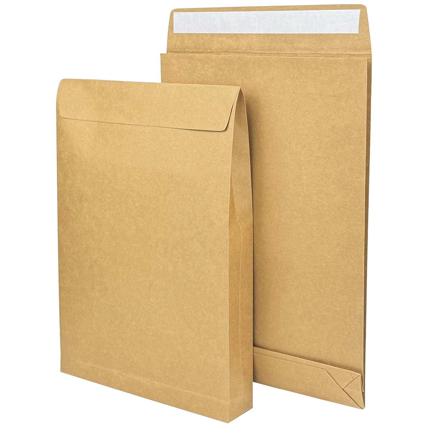Neehows 25 Pack Expandable Large Kraft Envelopes, 9.3" x 13" Big Mailing Envelopes Self Seal Anti Tear Catalog Envelopes for Business Office Paper Documents File Storage - Brown