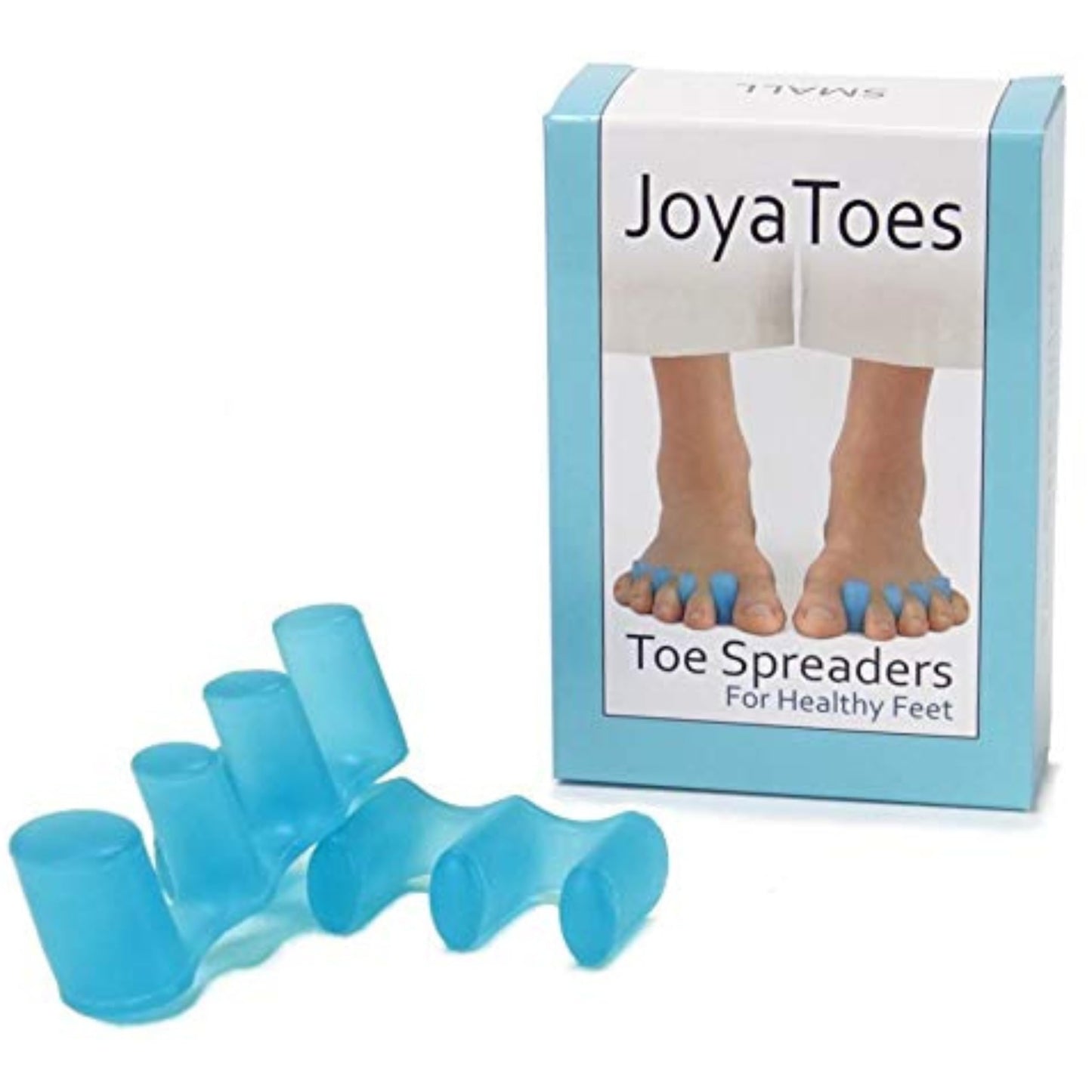 Joy-a-Toes Toe Spreaders, Toe Stretcher & Toe Spacers. ToePal For Yoga. Instant Relief for Toes, Bunion Relief, Hammer Toes , 1 pair - Small Blue