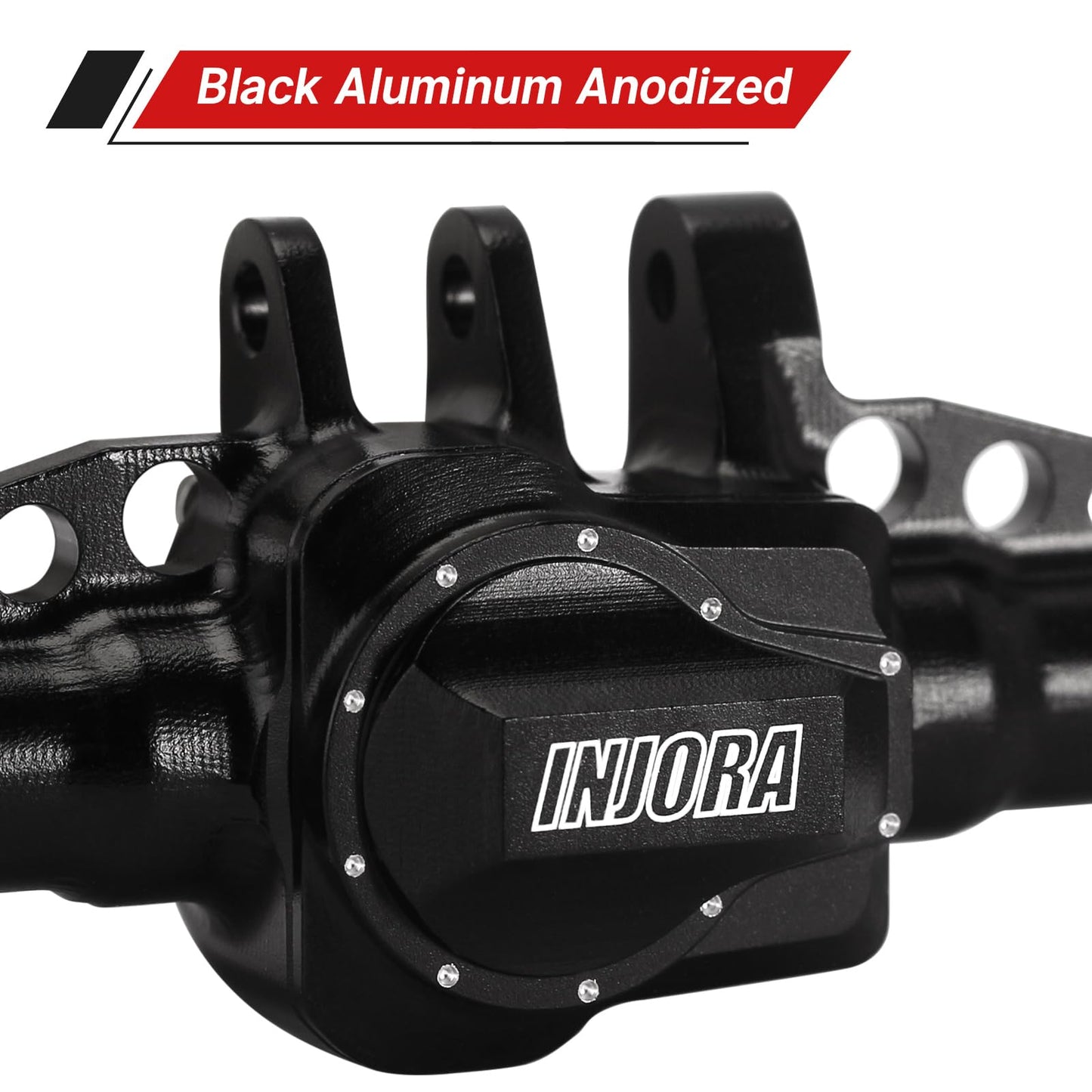 INJORA 48g Front and 42g Rear Axles Set - +4mm Extended Aluminum Complete Axles for TRX4M Upgrade 1/18 RC Crawler Car