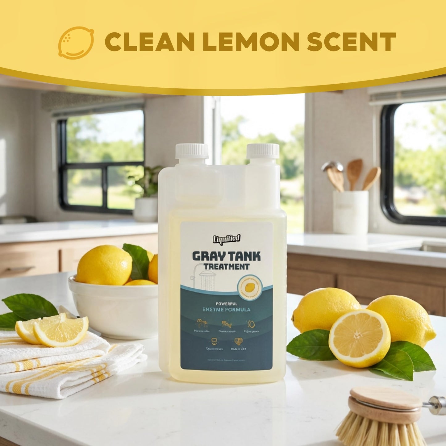 Liquified RV Toilet Treatment - Gray Holding Tank Digester - Odor Eliminator - Lemon Scent - Matts RV Reviews