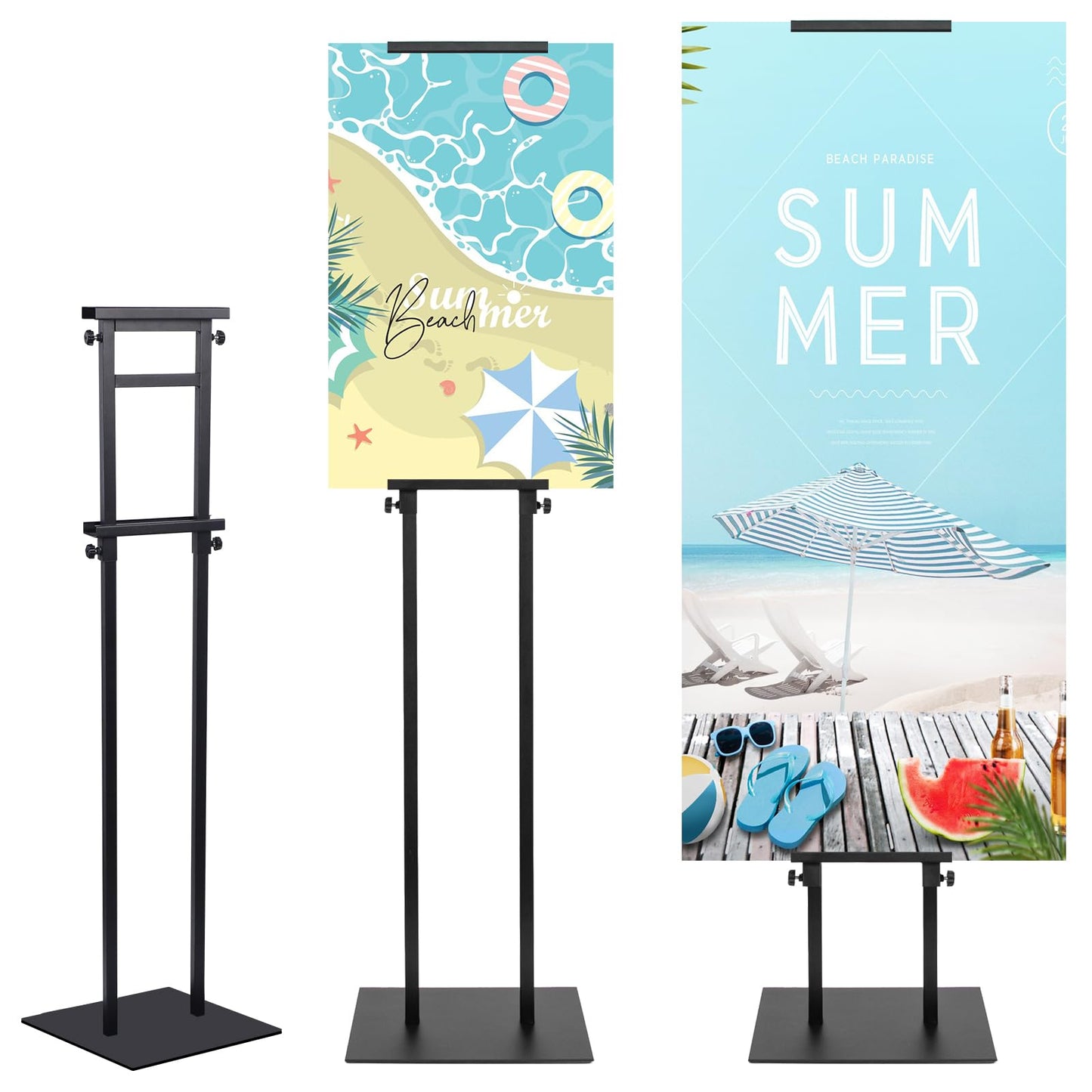 JR-MOV Poster Stand Heavy Duty - 1 Pack Adjustable Poster Board Stand Double-Sided Pedestal Sign Stand Floor Standing Sign Holder Height Up to 80 Inch for Display Banner Foam Poster Holder Stands