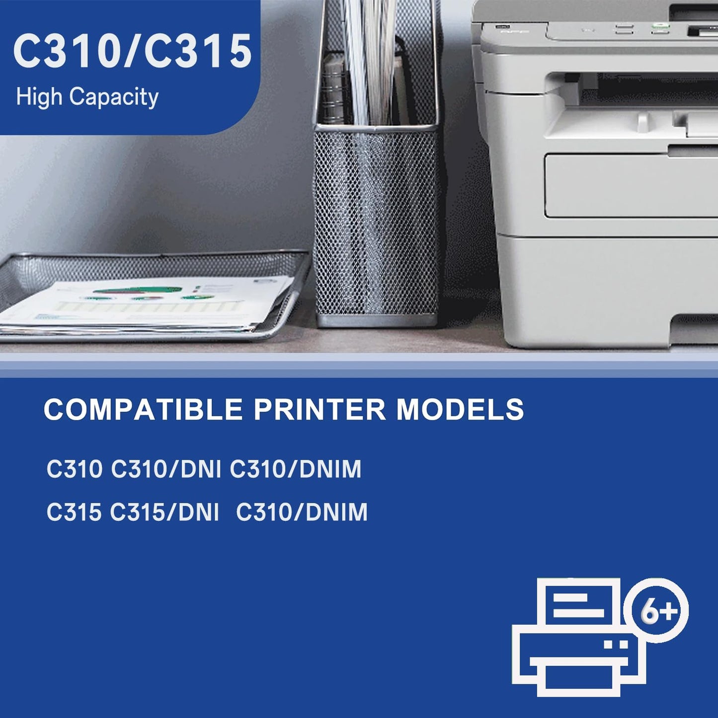 C310/C315 High Yield Toner Cartridge Compatible for Xerox 006R04356 006R04357 006R04358 006R04359 Replacement for Xerox C310 C310DNI C310DNIM C315 C315DNI Printer(4 Pack, Black,Cyan,Magenta,Yellow)