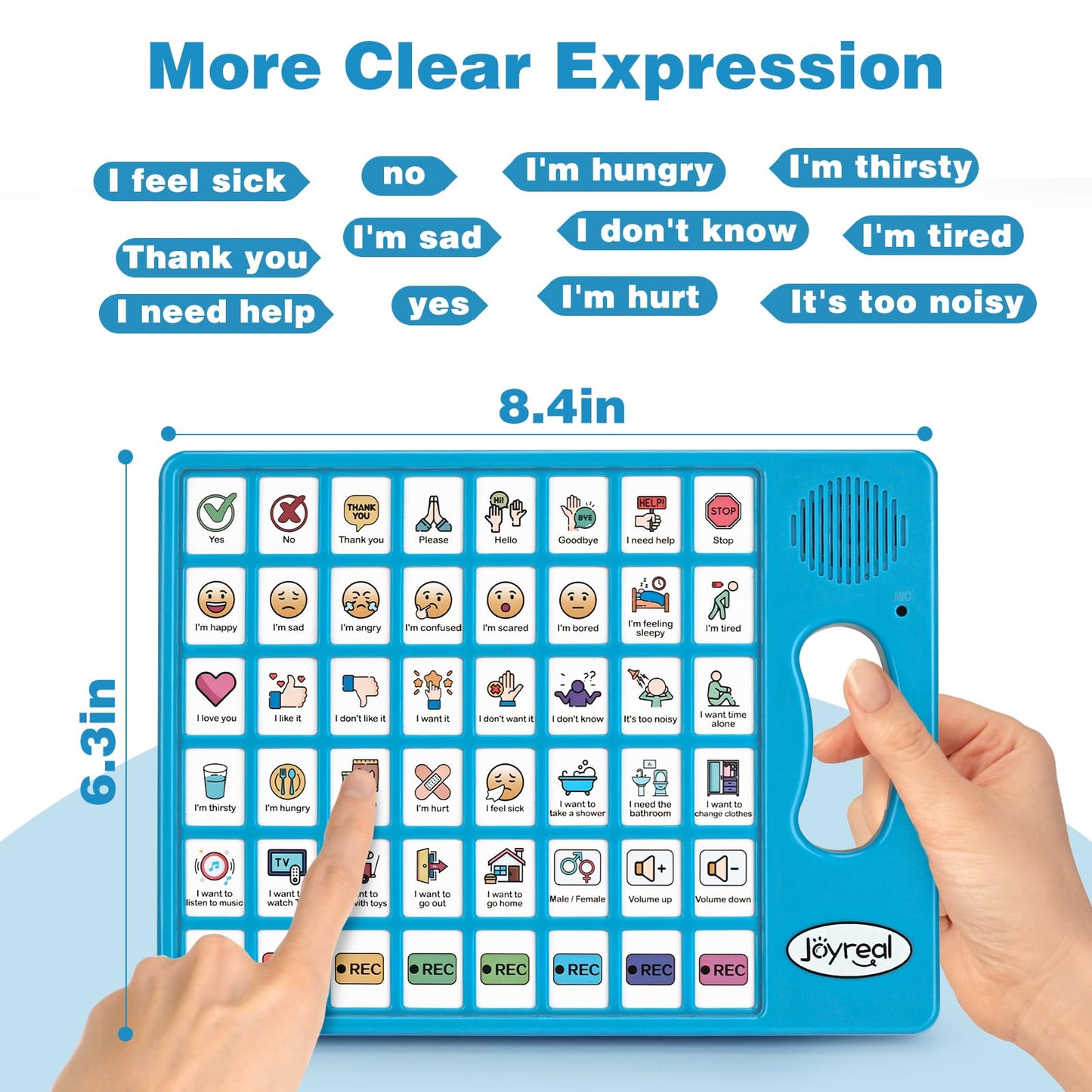 AAC Device for Autism, Joyreal Non Verbal Communication Tools for Speech Therapy & Stroke Rehab. Augmentative Alternative Communication Tablet, Autism Talking Aids with 8 Programmable Buttons