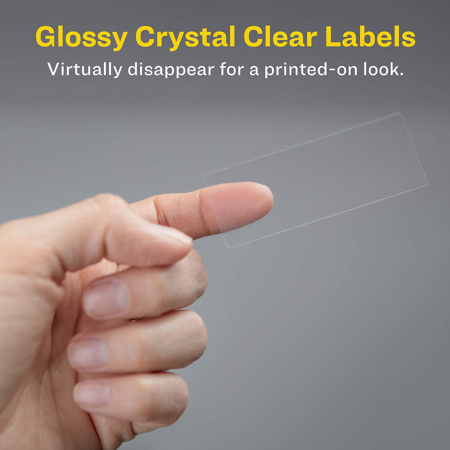Avery Clear Rectangle Labels with Easy Peel for Laser and Inkjet Printers, 1" x 2-5/8", Glossy Clear, 750 Labels, Permanent (7660) Made in Canada