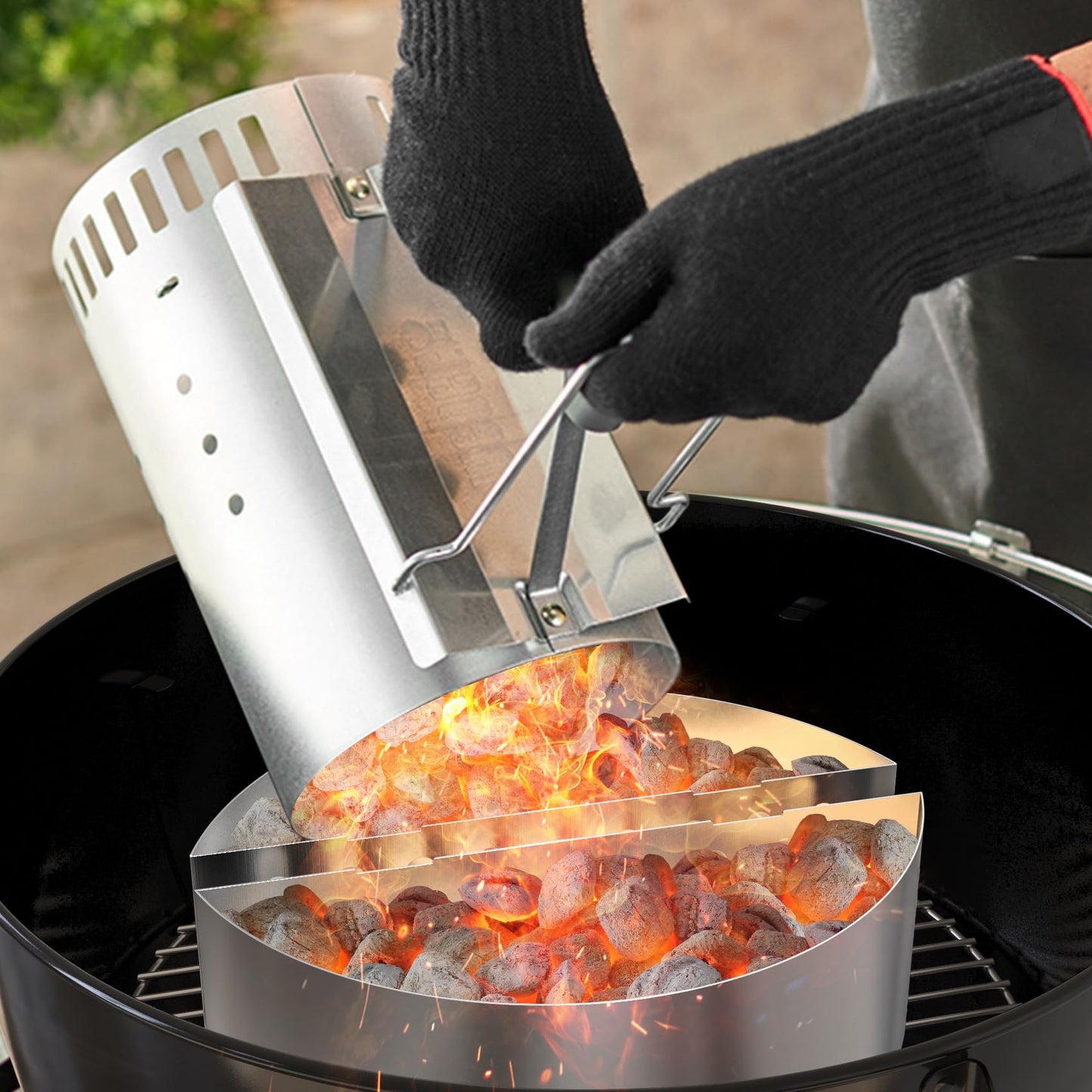 Onlyfire Stainless Steel Contoured Charcoal Basket Holders Fits Kettle Grill,2 pcs for a Set