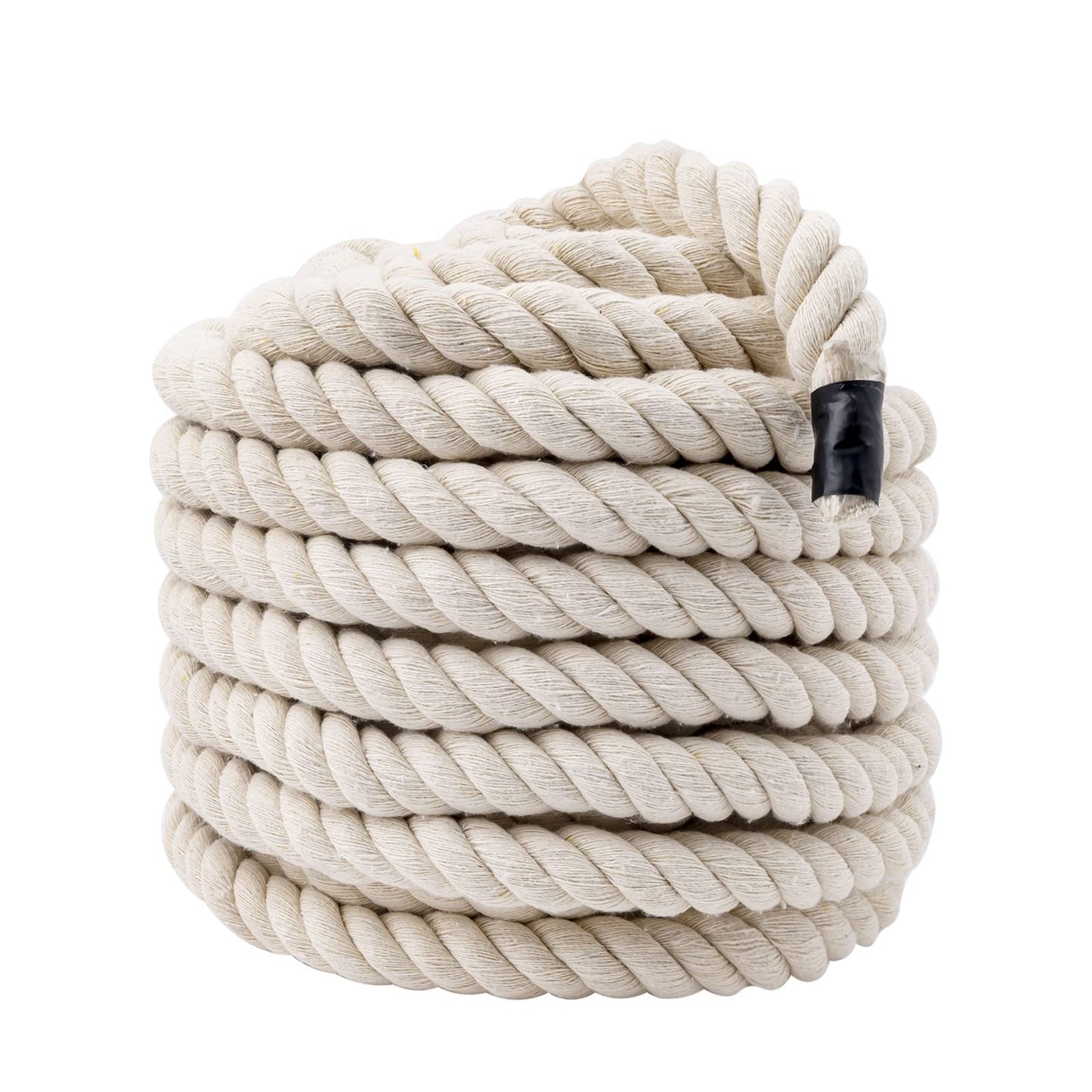 1 Inch x 49 Feet Natural Cotton Rope, 3 Strand Twisted Cotton Cord, Super Thick Soft Cotton Rope for Crafts, Sports Tug of War, Hammock, Home Decorating Wedding Rope