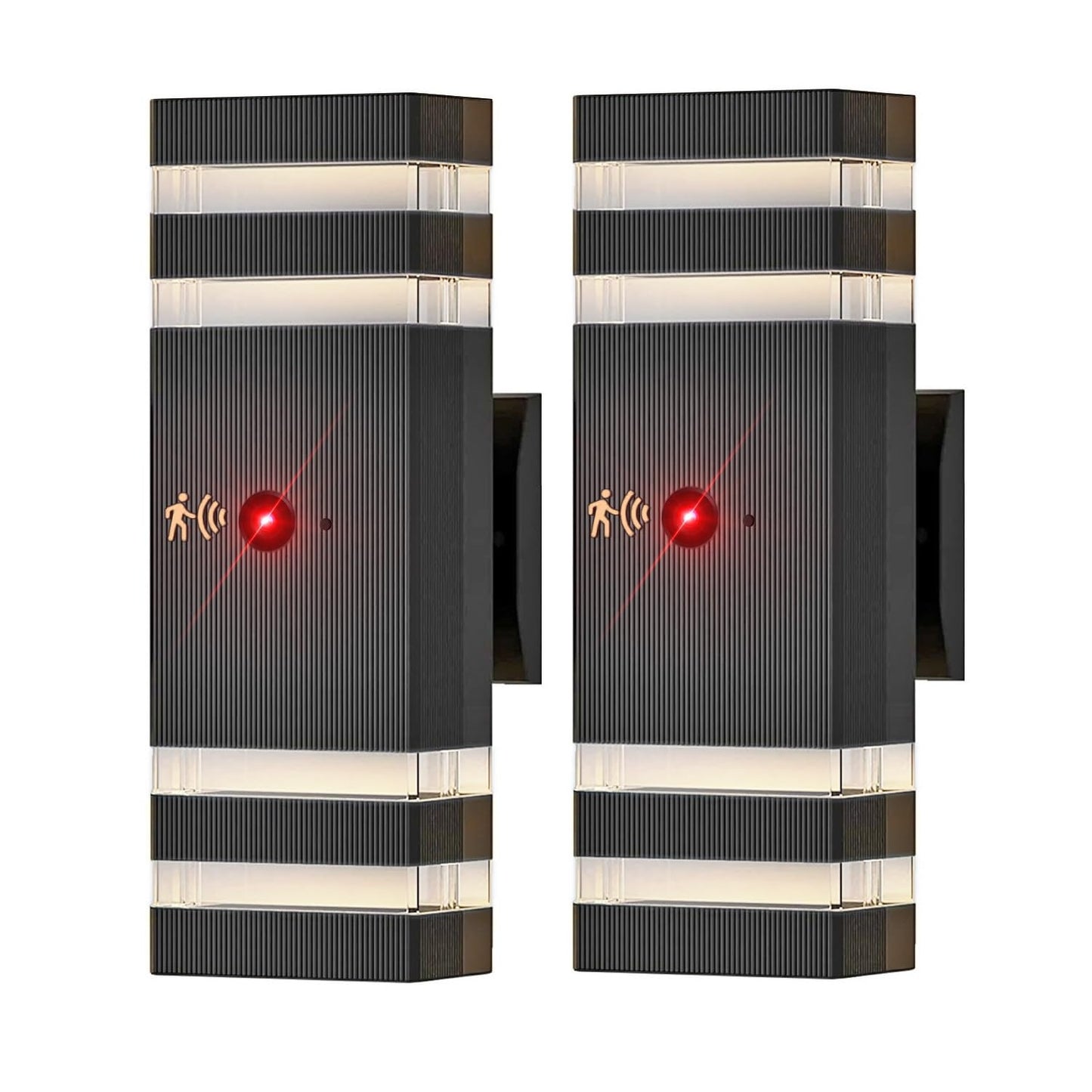 JESENBIL Motion Sensor Outdoor Wall Lights, 2 Pack Dusk to Dawn Porch Lighting Wall Mount, Waterproof Exterior Light Fixture Aluminum Outside Light for House, LED Outdoor Wall Sconce for Patio Garage