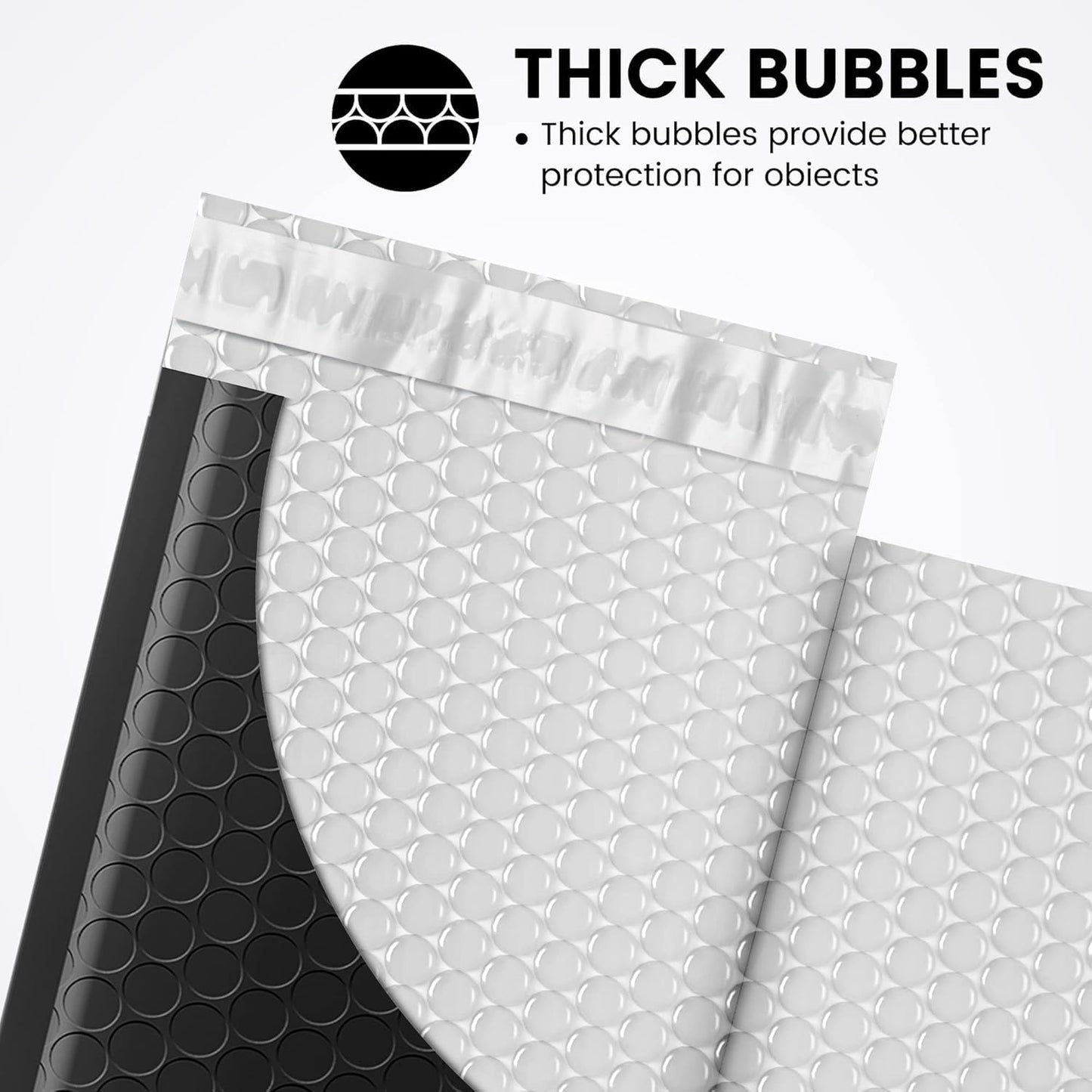 Fuxury Black Bubble Mailers 4x8" 200 Pack, Waterproof Padded Envelopes Self Seal Bubble Envelopes, Padded Mailers for Small Business, Envelope Mailers Usable Size 4x7"
