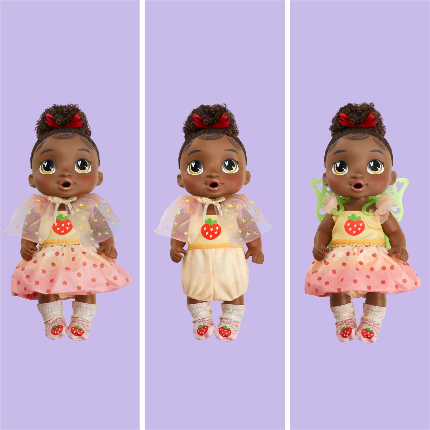 Baby Alive Fairy Fashions Berry Boo Doll with Clothes Accessories, Black Hair, 11 Inches, Toys for 3 Year Old Girls and Boys & Up (Amazon Exclusive)