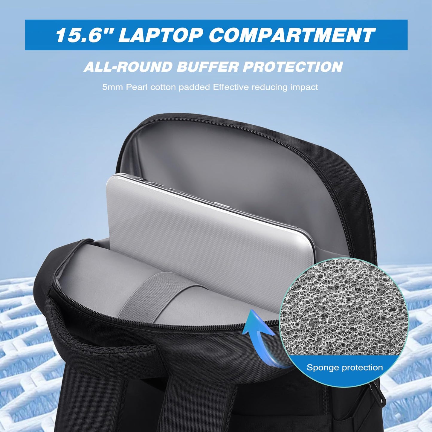 VNINE Laptop Backpack for Men 15.6 Inch Laptop bag Lightweight Computer Bag Water Resistant Daily Backpack for Commuting Business Casual