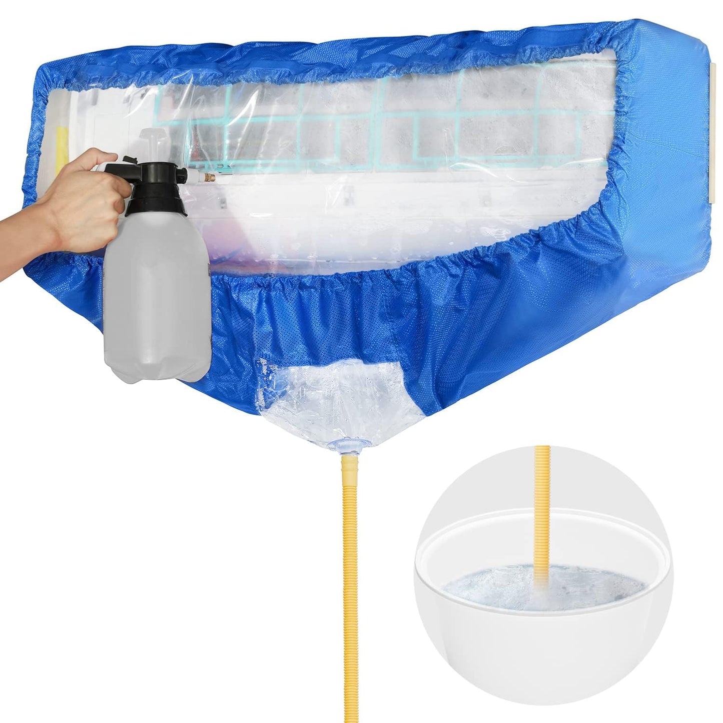 Split Air Conditioning Service Bag with Water Pipe, Wall Mounted Air Conditioning Cleaning Kit (Large)