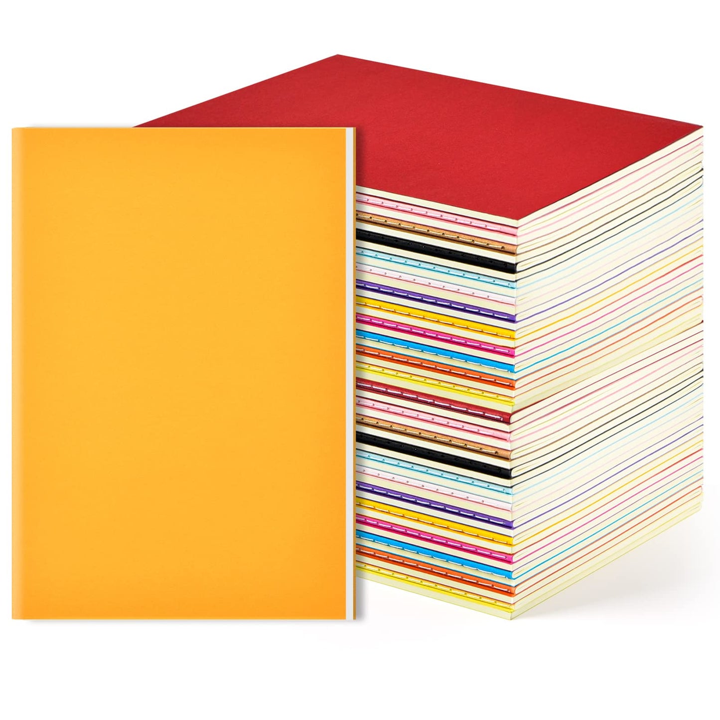 Coopay 48 Pack Colorful Notebooks Journals Bulk A5 Size Lined Travel Set Subject Notepad Planner Writing Sketchbook Memo Diary for Kids, Travelers, Students and Office, 8.3 x 5.5 Inches, 60 Pages