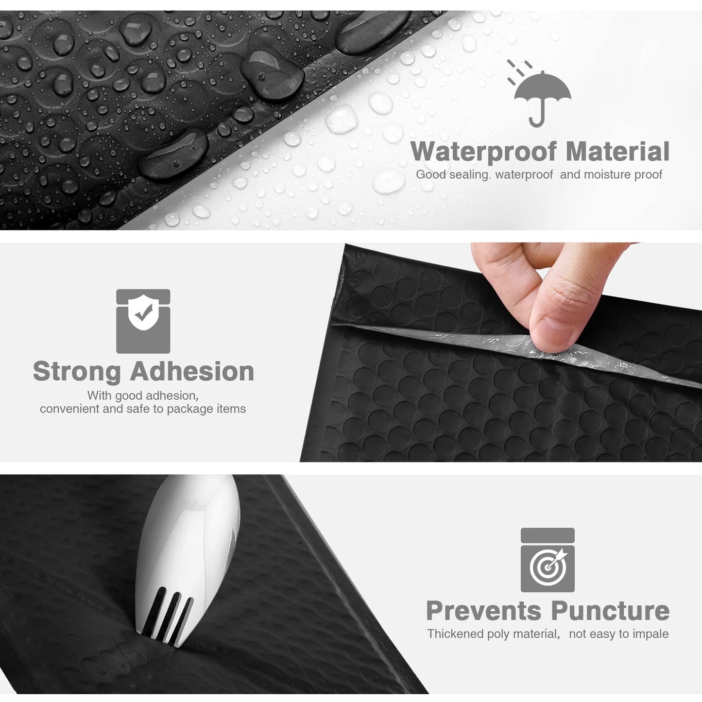 Metronic Black Bubble Mailers 6x10 100 Pack Usable Size 6x9 Opaque Padded Envelopes Waterproof Bubble Envelopes Cushioning Mailer for Small Business Mailing Makeup Jewelry Gifts