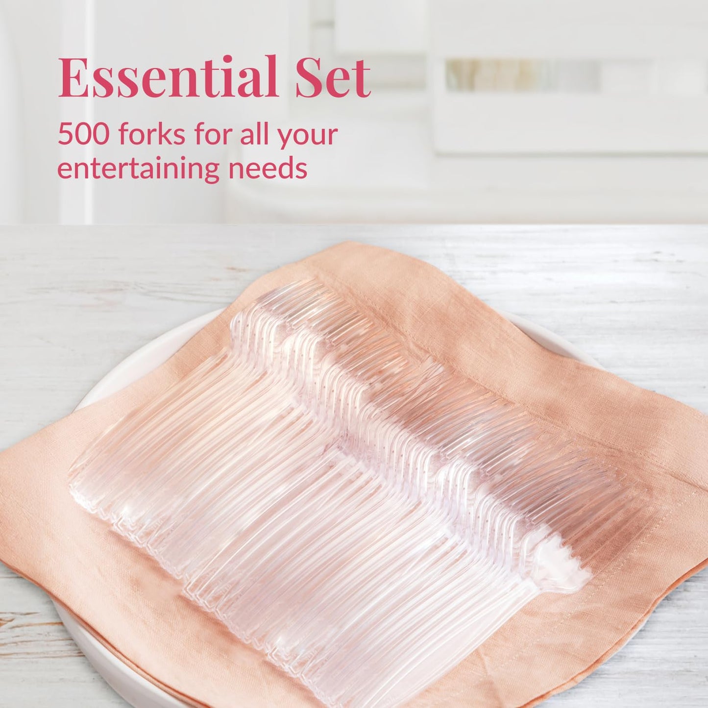 Prestee 500 Clear Plastic Forks