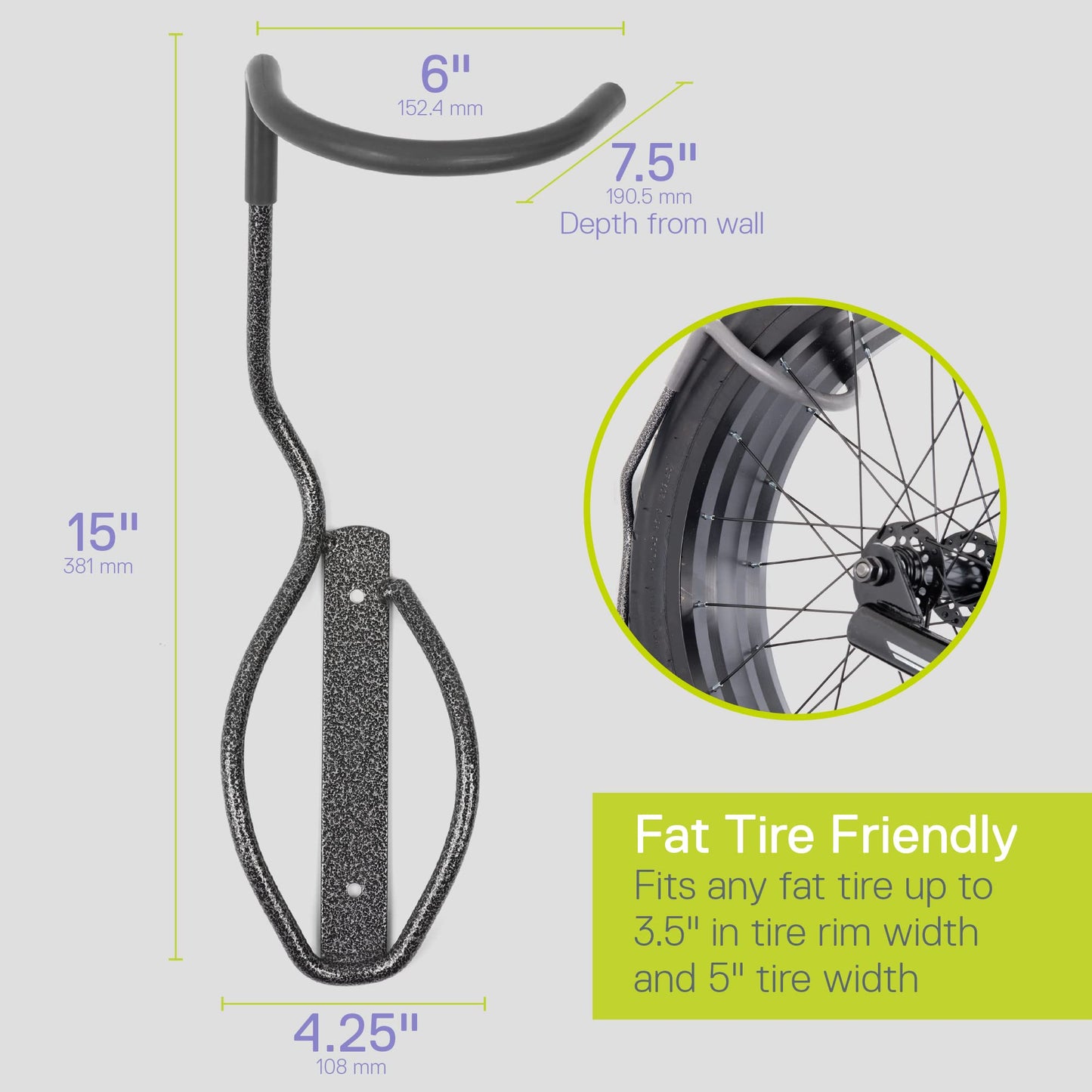 Delta Cycle Fat Tire Leonardo Wall Rack & Tray, Silver