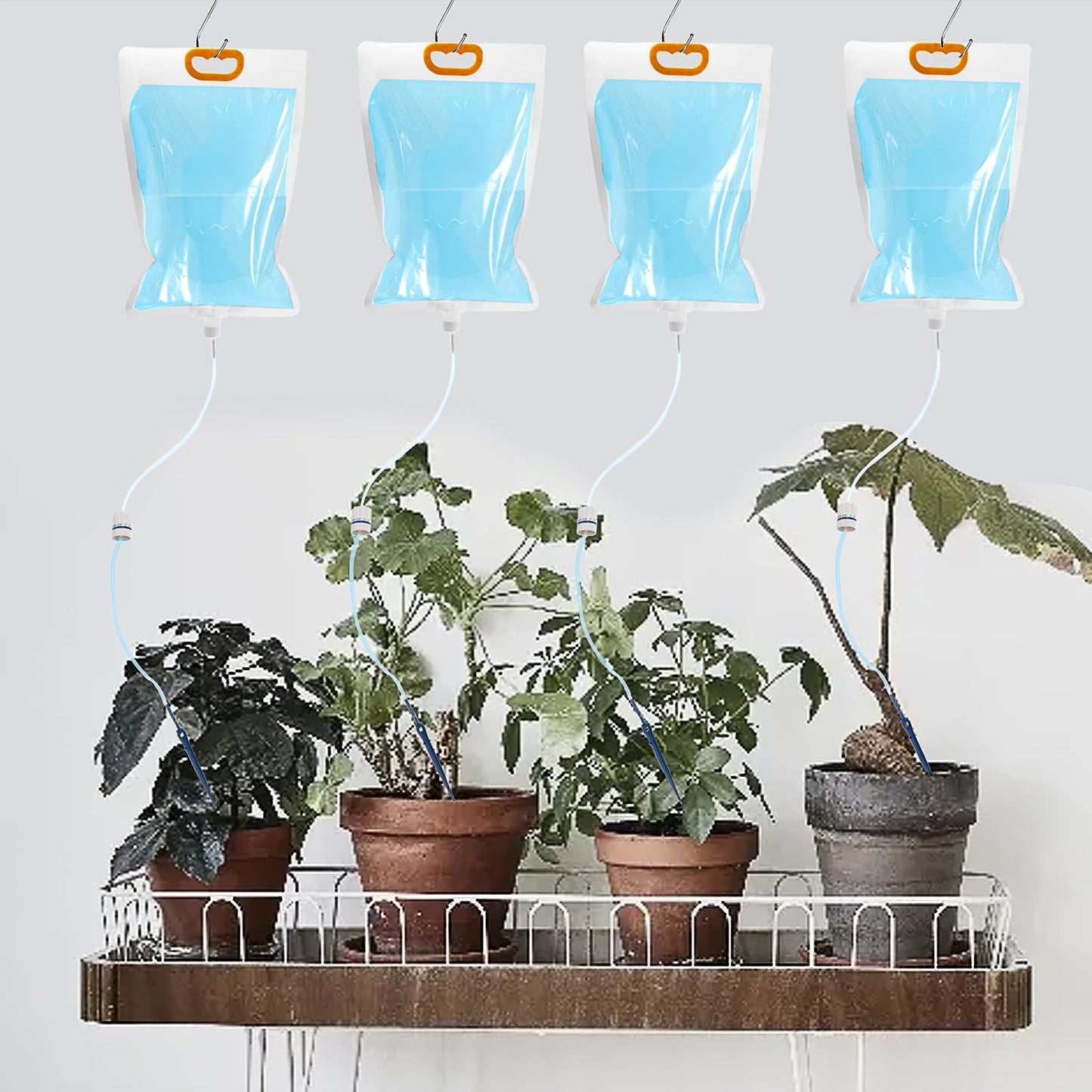 12 Pcs Self Watering System for Plants, 3.5 L Plant IV Water Bag Automatic Plant Waterer Self Watering IV Drip Bag Irrigation Drip Watering Bag with Adjustable Flow for Indoor Outdoor Potted Plant
