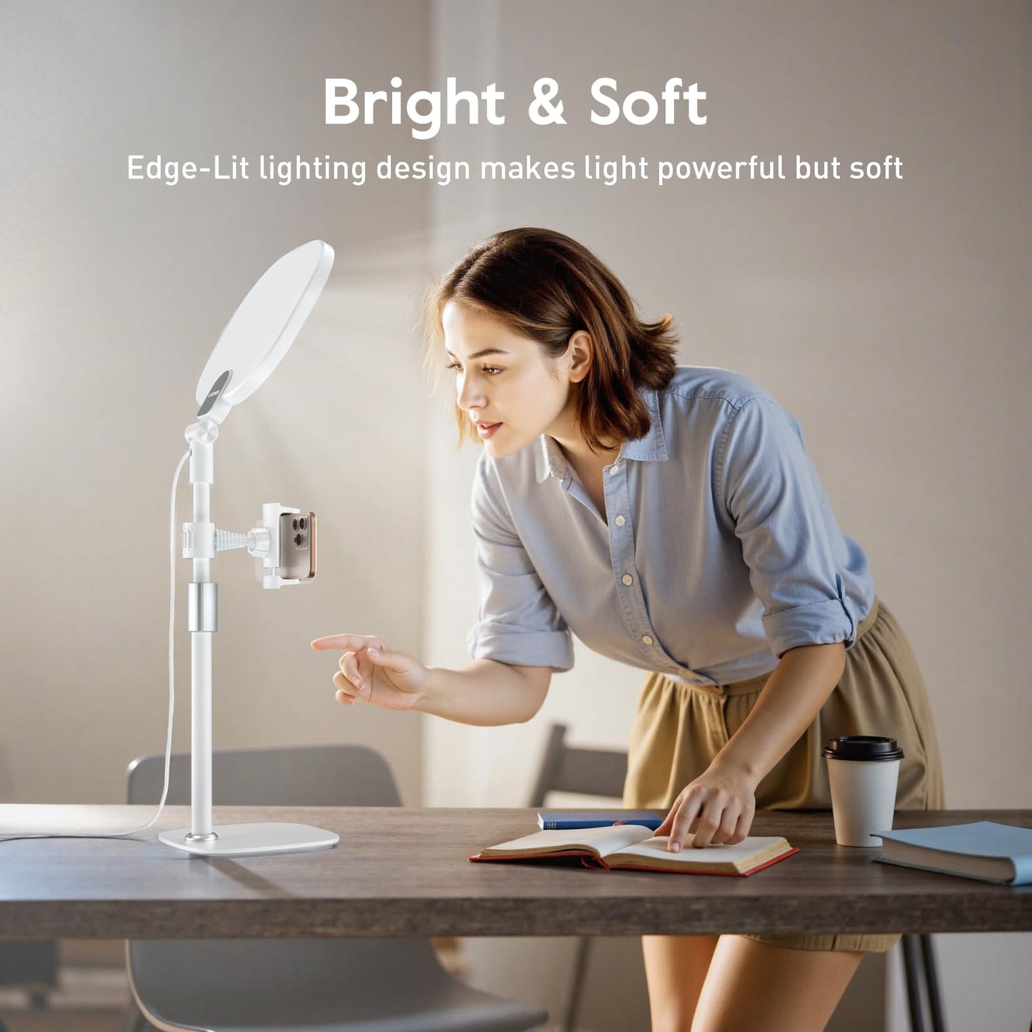 Desktop Video Conference Light for Zoom Meeting (1Pack White)